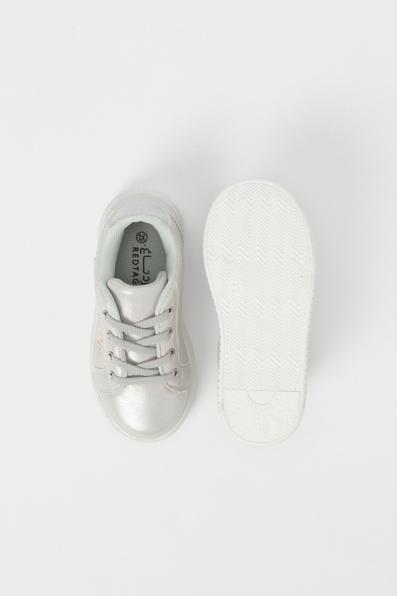 Redtag-Sliver-Lace-Up-Sneaker-Category:Shoes,-Colour:Silver,-Deals:New-In,-Filter:Girls-Footwear-(3-to-5-Yrs),-GIR-Trainers,-H1:FOO,-H2:GIR,-H3:TRN,-H4:CLT,-N/A,-New-In-GIR-FOO,-Non-Sale,-S23B,-Season:S23B,-Section:Girls-(0-to-14Yrs)-Girls-3 to 5 Years