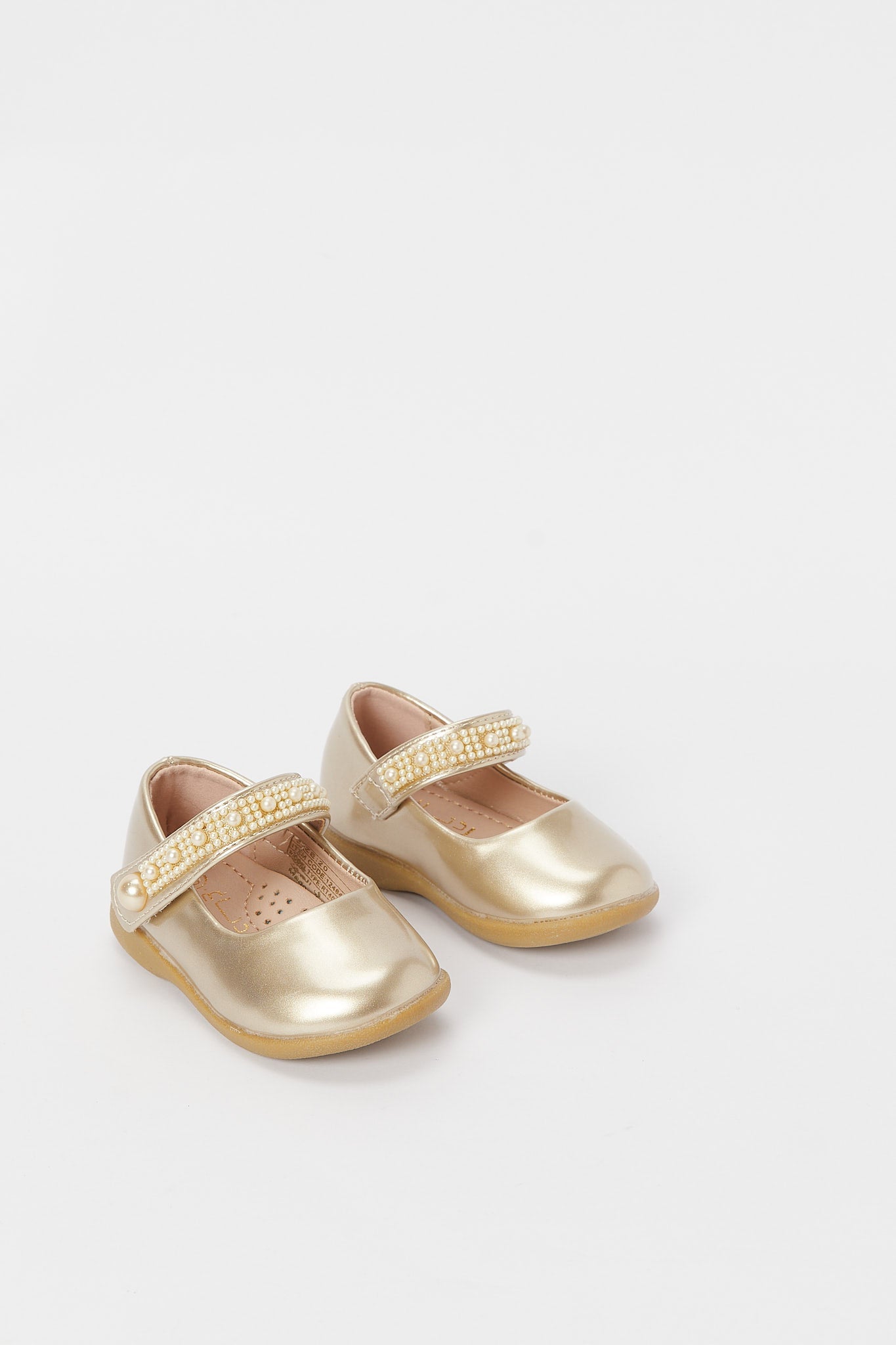 Redtag-Gold-Pearl-Trim-Ballerina-Category:Shoes,-Colour:Gold,-Deals:New-In,-Event:RMD,-Filter:Girls-Footwear-(1-to-3-Yrs),-H1:FOO,-H2:ING,-H3:SHO,-H4:CAH,-ING-Shoes,-New-In-ING-FOO,-Non-Sale,-Promo:RMD,-RMD,-S23B,-Season:S23B,-Section:Girls-(0-to-14Yrs)-Infant-Girls-1 to 3 Years