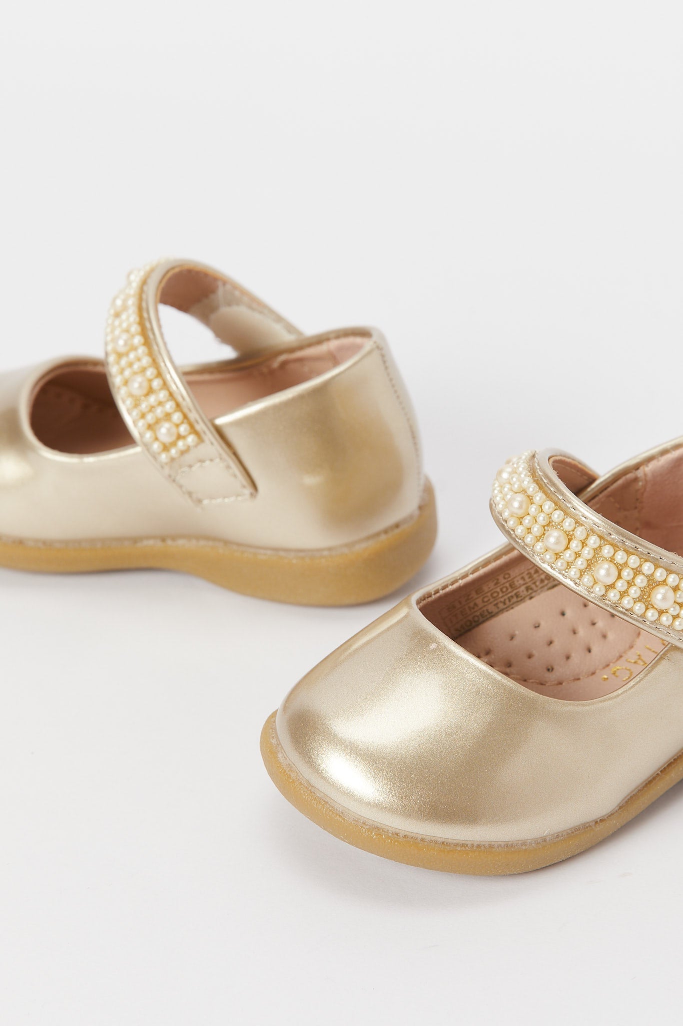Redtag-Gold-Pearl-Trim-Ballerina-Category:Shoes,-Colour:Gold,-Deals:New-In,-Event:RMD,-Filter:Girls-Footwear-(1-to-3-Yrs),-H1:FOO,-H2:ING,-H3:SHO,-H4:CAH,-ING-Shoes,-New-In-ING-FOO,-Non-Sale,-Promo:RMD,-RMD,-S23B,-Season:S23B,-Section:Girls-(0-to-14Yrs)-Infant-Girls-1 to 3 Years