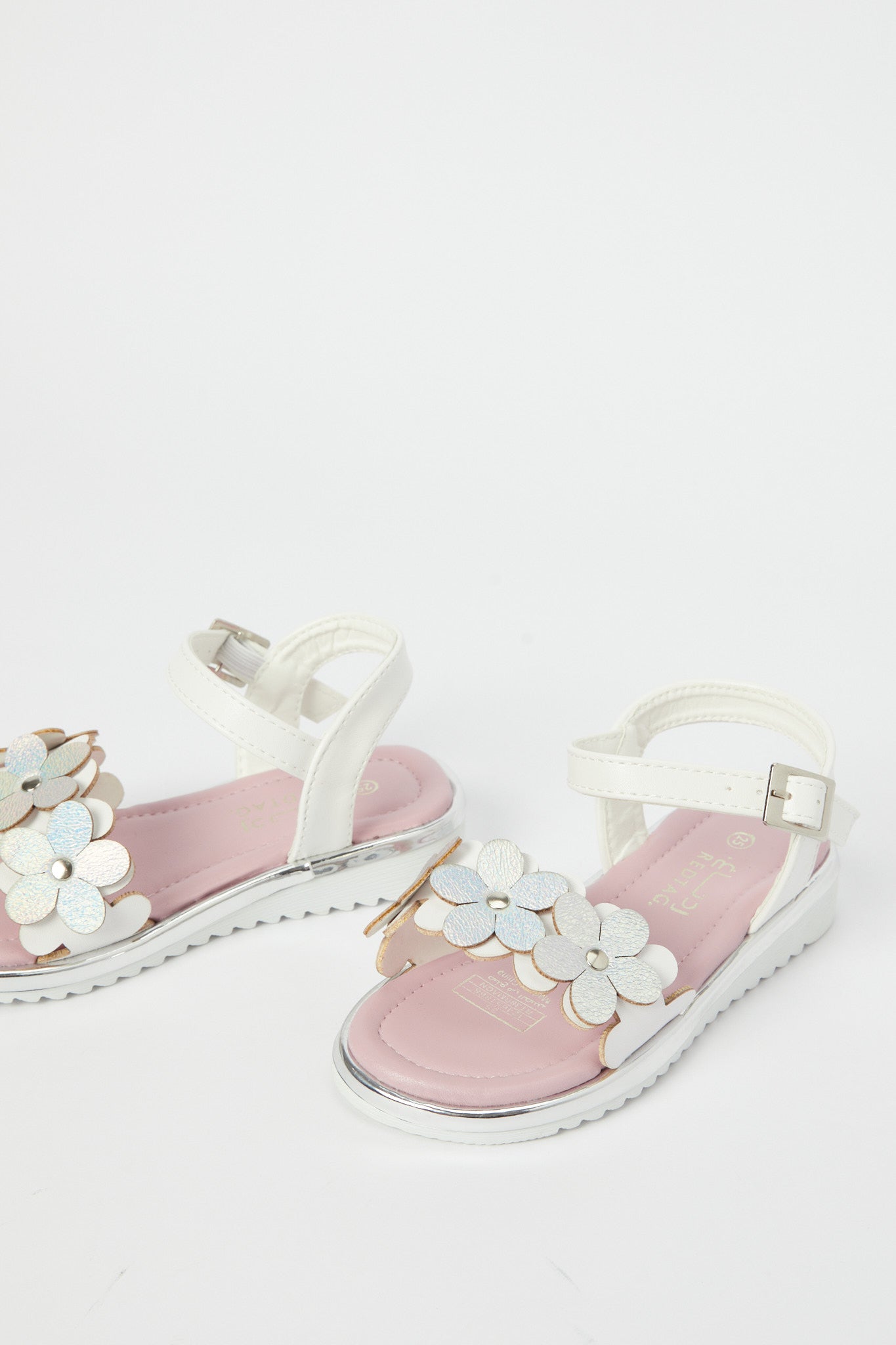 Redtag-Silver-Floral-Detail-Snadal-Category:Shoes,-Colour:Silver,-Deals:New-In,-Event:,-Filter:Girls-Footwear-(3-to-5-Yrs),-GIR-Sandals,-H1:FOO,-H2:GIR,-H3:SAF,-H4:SAN,-New-In-GIR-FOO,-Non-Sale,-Promo:,-RMD,-S23B,-Season:S23B,-Section:Girls-(0-to-14Yrs)-Girls-3 to 5 Years