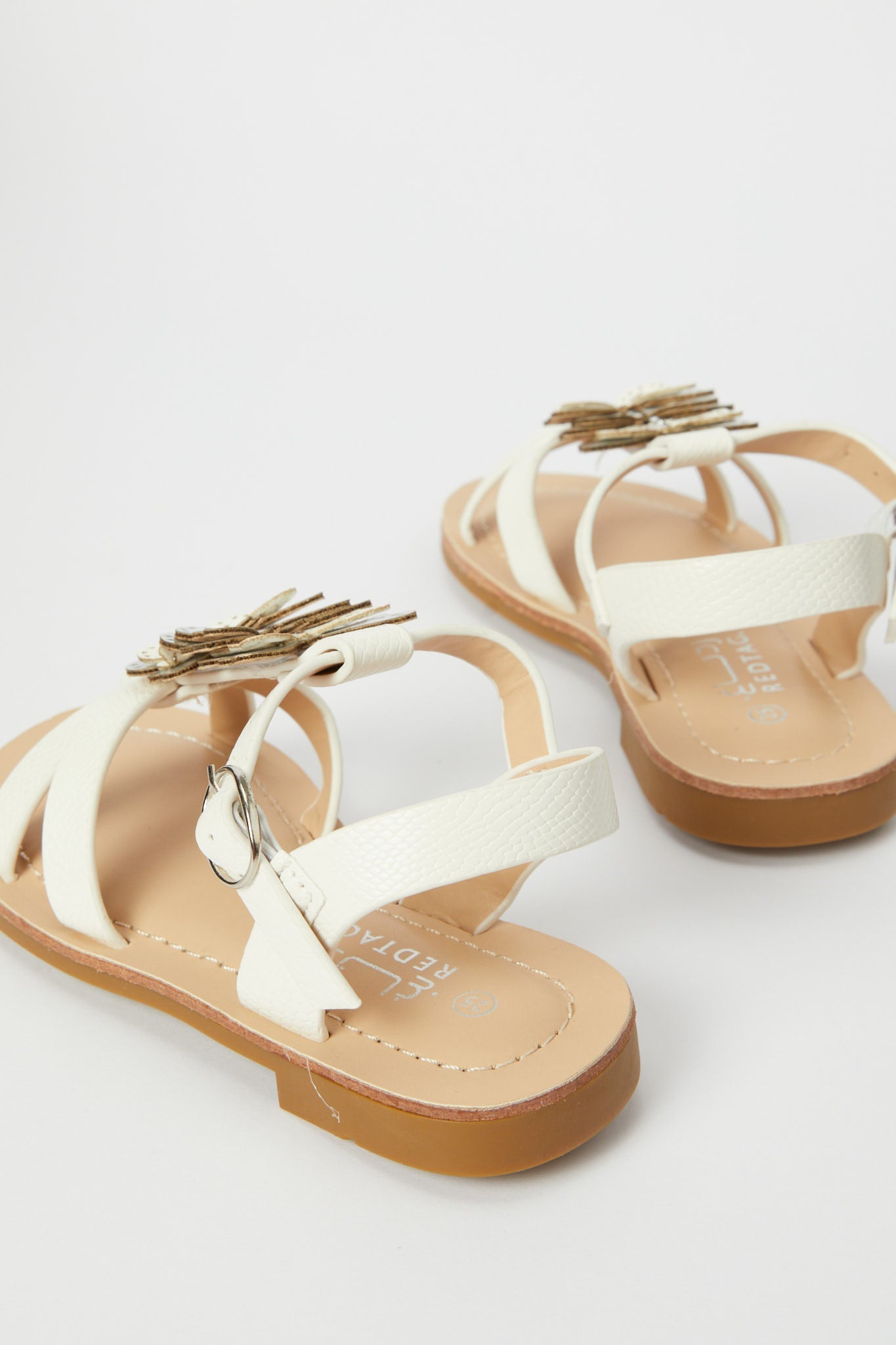 Redtag-White-Butterfly-Sandal-Category:Shoes,-CHR,-Colour:White,-Deals:New-In,-Filter:Girls-Footwear-(3-to-5-Yrs),-GIR-Sandals,-H1:FOO,-H2:GIR,-H3:SAF,-H4:SAN,-New-In-GIR-FOO,-Non-Sale,-S23B,-Season:S23B,-Section:Girls-(0-to-14Yrs)-Girls-3 to 5 Years