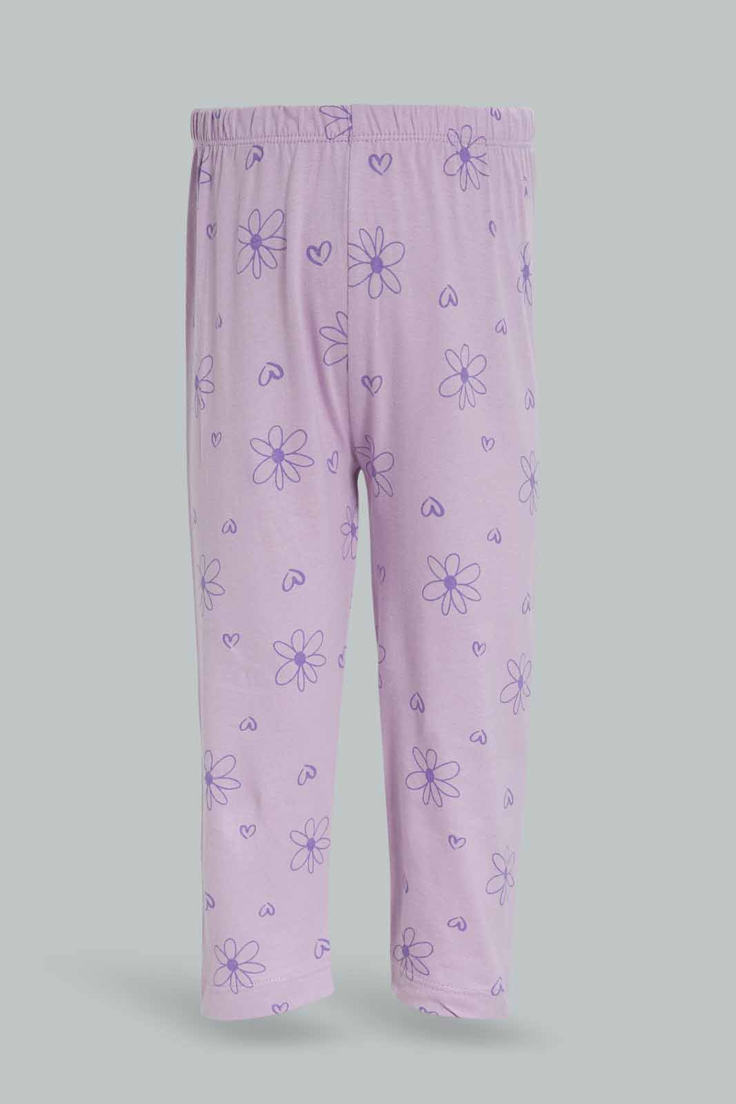 Redtag-Girls-Assorted-Lilac-And-Grey-4-Pc-Pack-Pyjama-Set-Category:Pyjama-Sets,-Colour:Assorted,-Deals:New-In,-Dept:Girls,-Filter:Infant-Girls-(3-to-24-Mths),-ING-Pyjama-Sets,-New-In-ING-APL,-Non-Sale,-S23A,-Section:Girls-(0-to-14Yrs)-Infant-Girls-3 to 24 Months