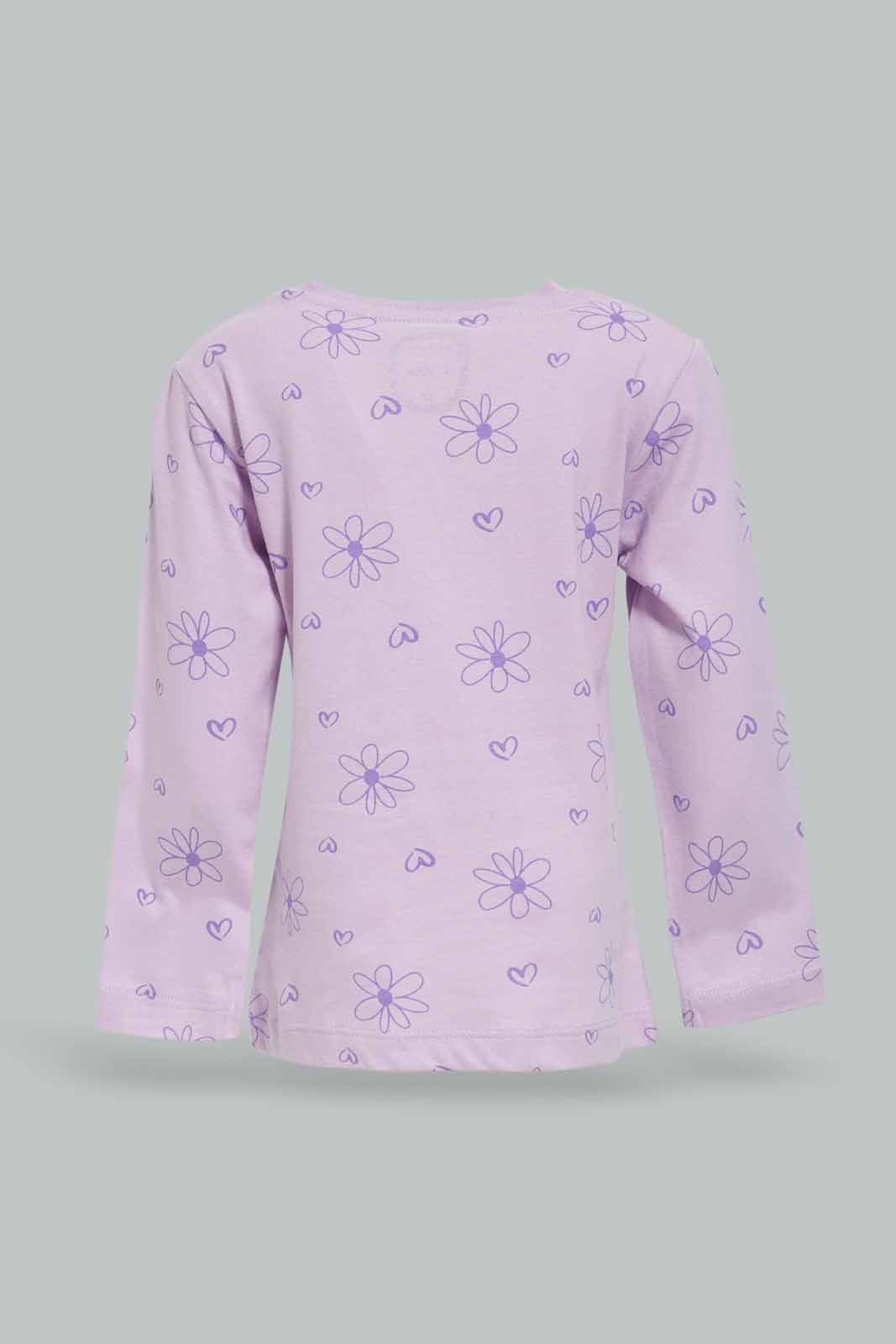 Redtag-Girls-Assorted-Lilac-And-Grey-4-Pc-Pack-Pyjama-Set-Category:Pyjama-Sets,-Colour:Assorted,-Deals:New-In,-Dept:Girls,-Filter:Infant-Girls-(3-to-24-Mths),-ING-Pyjama-Sets,-New-In-ING-APL,-Non-Sale,-S23A,-Section:Girls-(0-to-14Yrs)-Infant-Girls-3 to 24 Months