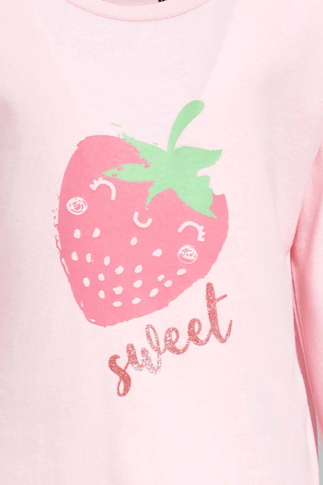 Redtag-Girls-Pink-Placement-Print-Pyjama-Set-Category:Pyjama-Sets,-Colour:Apricot,-Deals:New-In,-Dept:Girls,-Filter:Infant-Girls-(3-to-24-Mths),-ING-Pyjama-Sets,-New-In-ING-APL,-Non-Sale,-S23A,-Section:Girls-(0-to-14Yrs)-Infant-Girls-3 to 24 Months