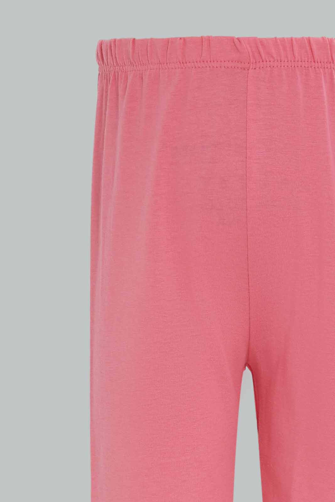 Redtag-Girls-Pink-Placement-Print-Pyjama-Set-Category:Pyjama-Sets,-Colour:Apricot,-Deals:New-In,-Dept:Girls,-Filter:Infant-Girls-(3-to-24-Mths),-ING-Pyjama-Sets,-New-In-ING-APL,-Non-Sale,-S23A,-Section:Girls-(0-to-14Yrs)-Infant-Girls-3 to 24 Months