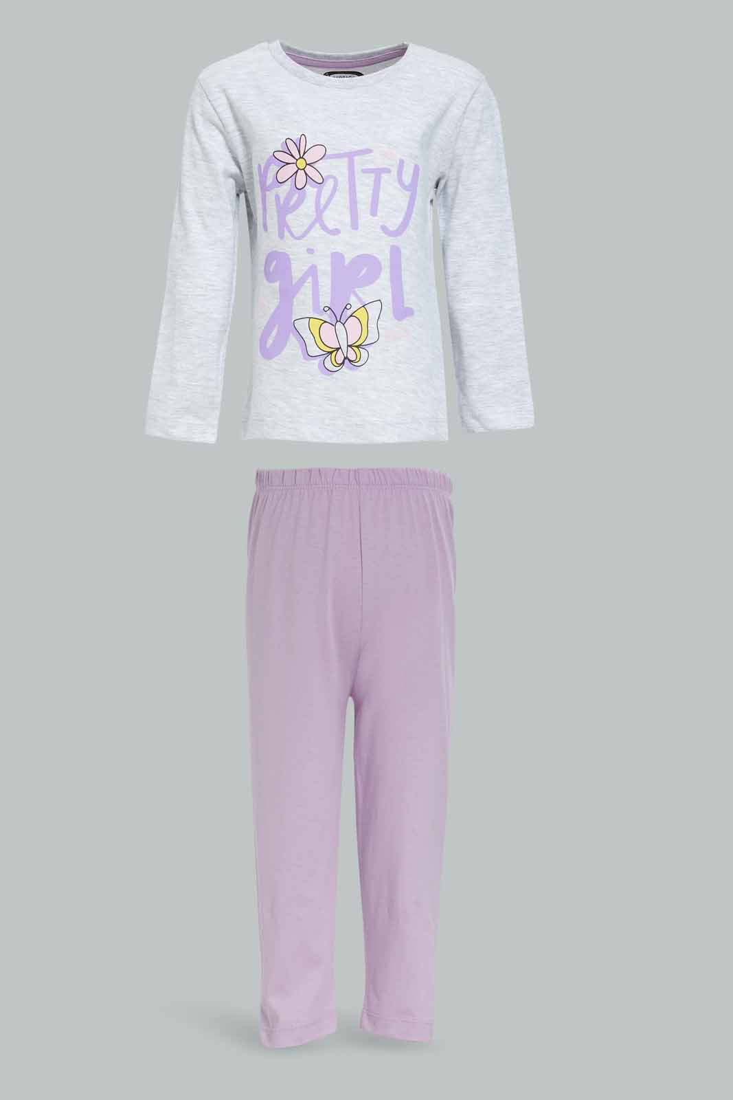 Redtag-Girls-Assorted-Lilac-And-Grey-4-Pc-Pack-Pyjama-Set-Category:Pyjama-Sets,-Colour:Assorted,-Deals:New-In,-Dept:Girls,-Filter:Infant-Girls-(3-to-24-Mths),-ING-Pyjama-Sets,-New-In-ING-APL,-Non-Sale,-S23A,-Section:Girls-(0-to-14Yrs)-Infant-Girls-3 to 24 Months