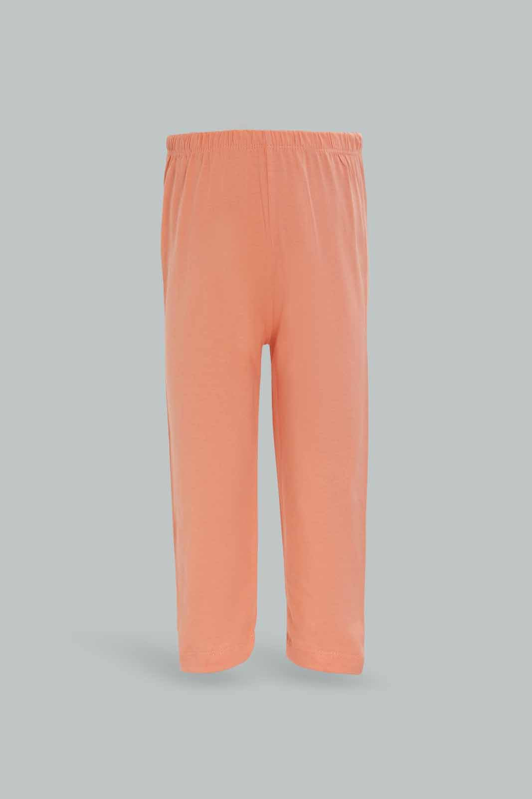 Redtag-Girls-Lilac-Placement-Print-Top-With-Peach-Solid-Pyjama-Category:Pyjama-Sets,-Colour:Lilac,-Deals:New-In,-Dept:Girls,-Filter:Infant-Girls-(3-to-24-Mths),-ING-Pyjama-Sets,-New-In-ING-APL,-Non-Sale,-S23A,-Section:Girls-(0-to-14Yrs)-Infant-Girls-3 to 24 Months