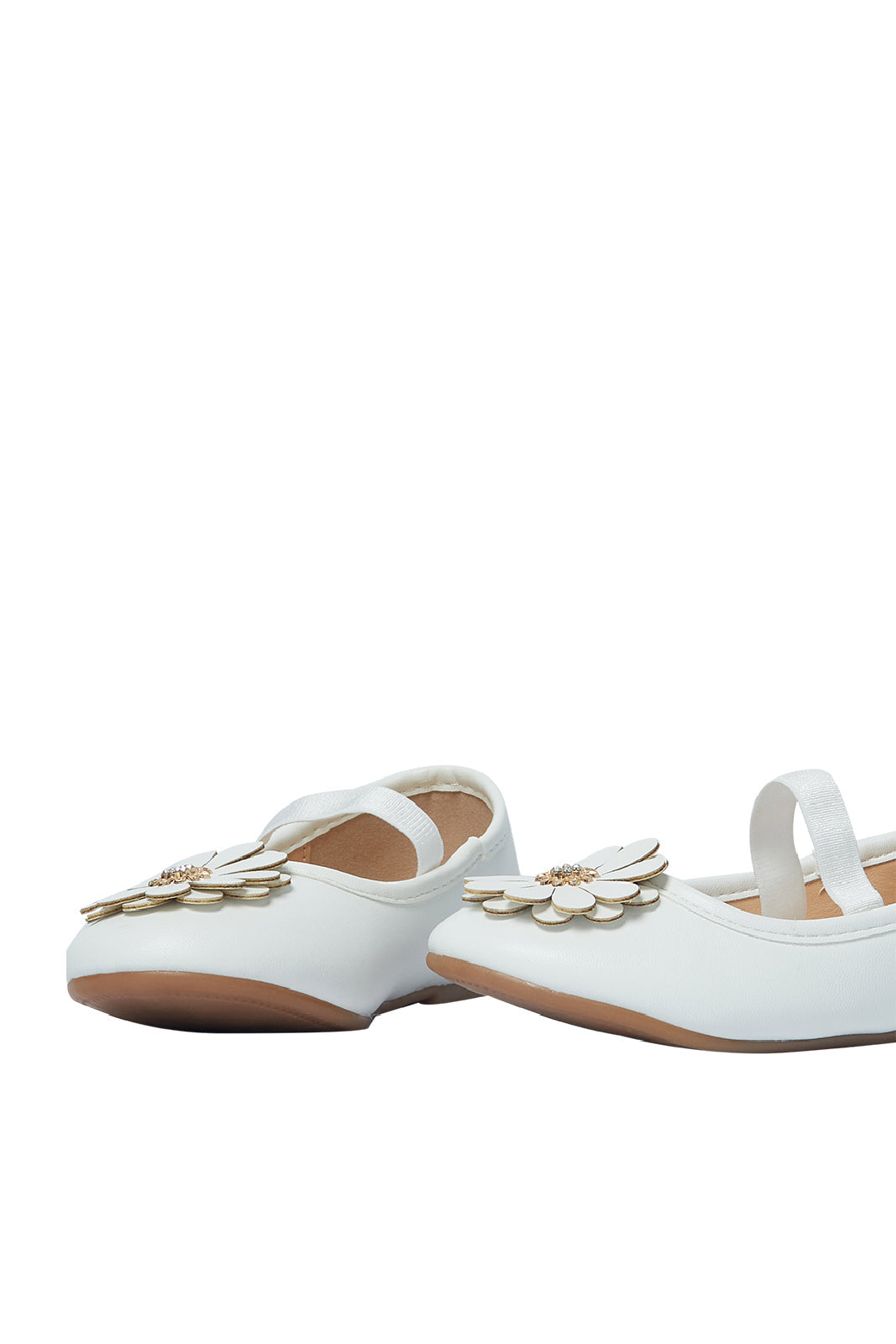 Redtag-White-Floral-Trim-Ballerina-Category:Shoes,-Colour:White,-Deals:New-In,-Filter:Girls-Footwear-(3-to-5-Yrs),-GIR-Shoes,-N/A,-New-In-GIR-FOO,-Non-Sale,-S23A,-Section:Girls-(0-to-14Yrs)-Girls-3 to 5 Years