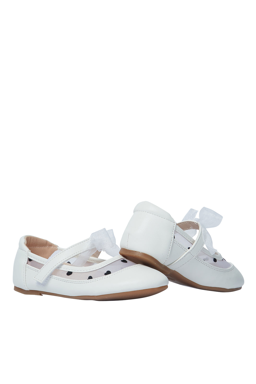 Redtag-White-Bow-Lace-Ballerina-Category:Shoes,-Colour:White,-Deals:New-In,-Filter:Girls-Footwear-(3-to-5-Yrs),-GIR-Shoes,-N/A,-New-In-GIR-FOO,-Non-Sale,-S23A,-Section:Girls-(0-to-14Yrs)-Girls-3 to 5 Years