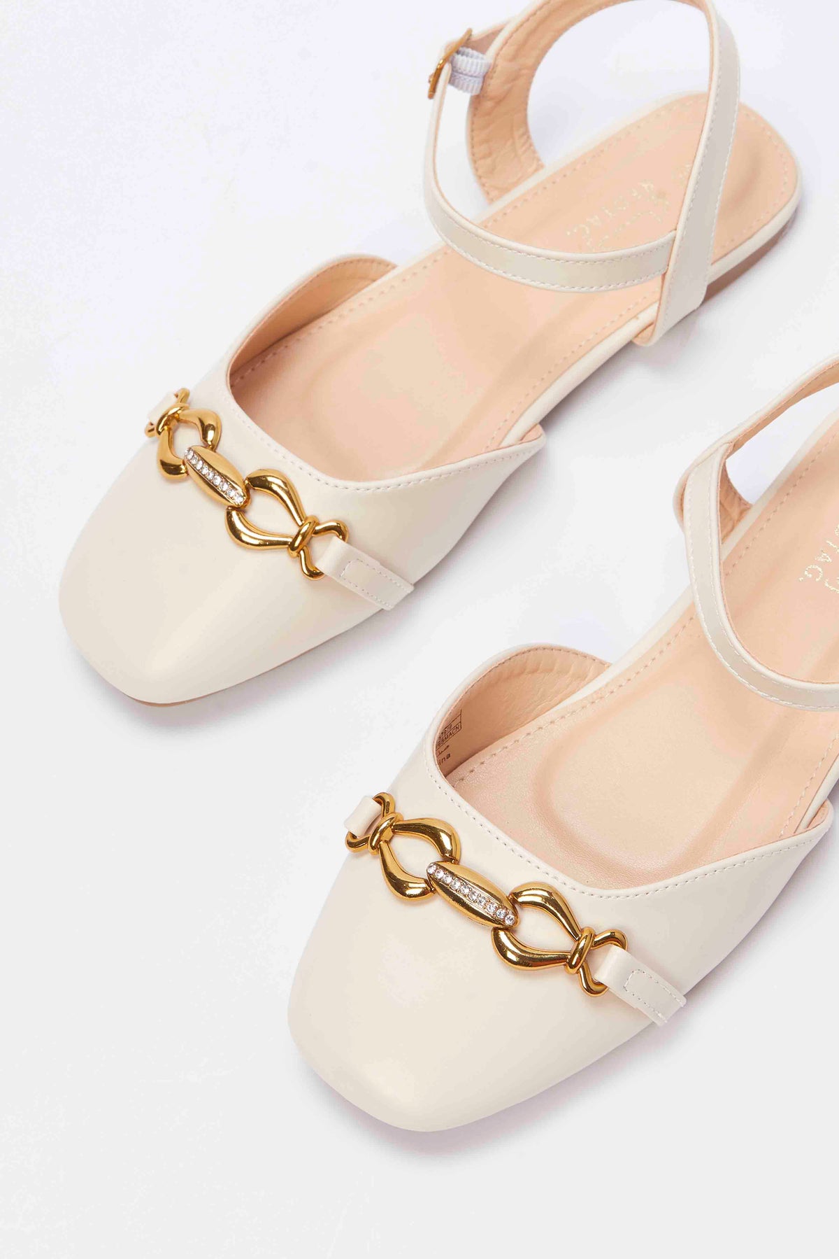 Redtag-Beige-Buckle-Trim-Ballerina-Category:Shoes,-Colour:Beige,-Deals:New-In,-Filter:Girls-Footwear-(5-to-14-Yrs),-GSR-Shoes,-N/A,-New-In-GSR-FOO,-Non-Sale,-S23A,-Section:Girls-(0-to-14Yrs)-Senior-Girls-5 to 14 Years