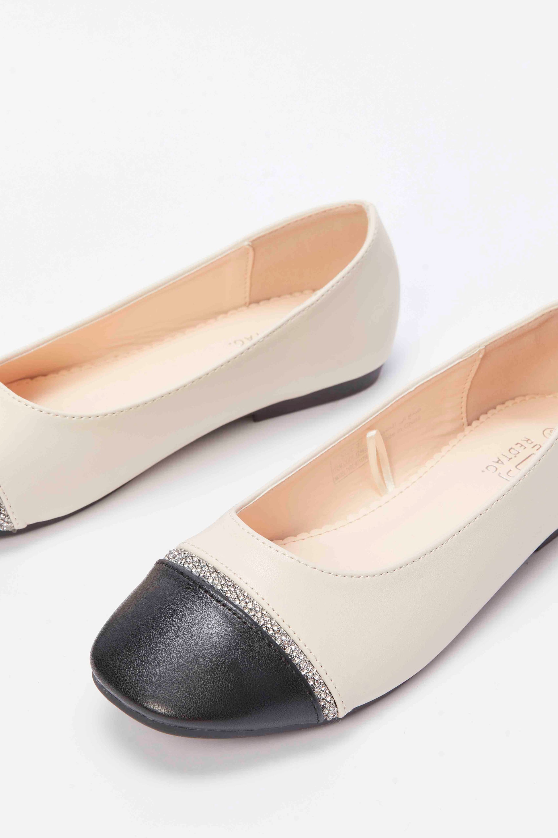 Redtag-Beige-Diamante-Trim-Ballerina-Category:Shoes,-Colour:Beige,-Deals:New-In,-Filter:Girls-Footwear-(5-to-14-Yrs),-GSR-Shoes,-N/A,-New-In-GSR-FOO,-Non-Sale,-S23A,-Section:Girls-(0-to-14Yrs)-Senior-Girls-5 to 14 Years