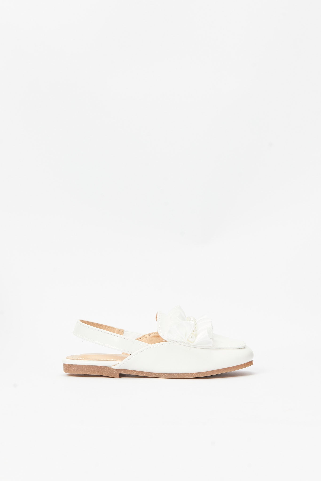 Redtag-White-Pearl-Trim-Mule-Category:Shoes,-Colour:White,-Deals:New-In,-Filter:Girls-Footwear-(3-to-5-Yrs),-GIR-Shoes,-N/A,-New-In-GIR-FOO,-Non-Sale,-S23B,-Section:Girls-(0-to-14Yrs)-Girls-3 to 5 Years