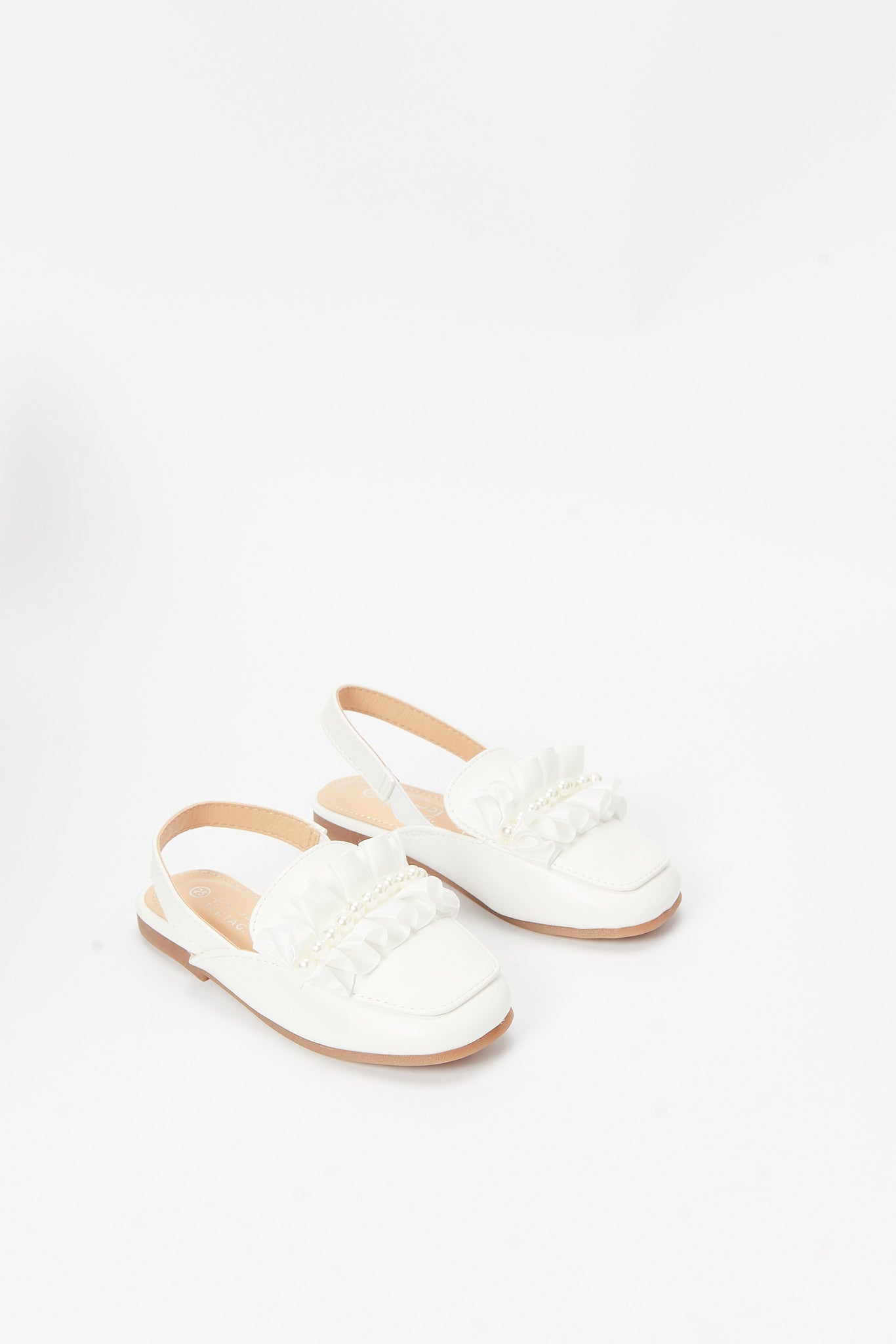 Redtag-White-Pearl-Trim-Mule-Category:Shoes,-Colour:White,-Deals:New-In,-Filter:Girls-Footwear-(3-to-5-Yrs),-GIR-Shoes,-N/A,-New-In-GIR-FOO,-Non-Sale,-S23B,-Section:Girls-(0-to-14Yrs)-Girls-3 to 5 Years