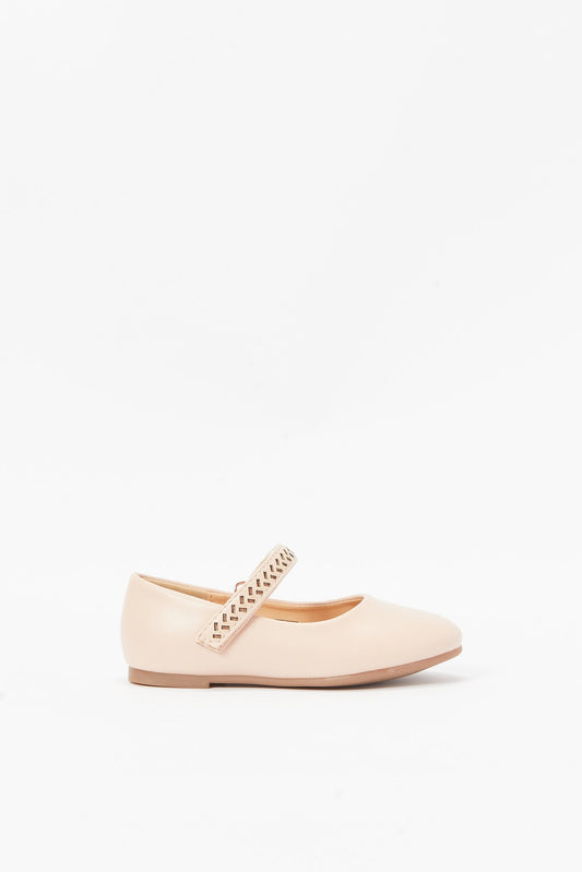 Redtag-Gold-Diamante-Trim-Ballerina-Category:Shoes,-Colour:Gold,-Deals:New-In,-Filter:Girls-Footwear-(3-to-5-Yrs),-GIR-Shoes,-N/A,-New-In-GIR-FOO,-Non-Sale,-S23B,-Section:Girls-(0-to-14Yrs)-Girls-3 to 5 Years
