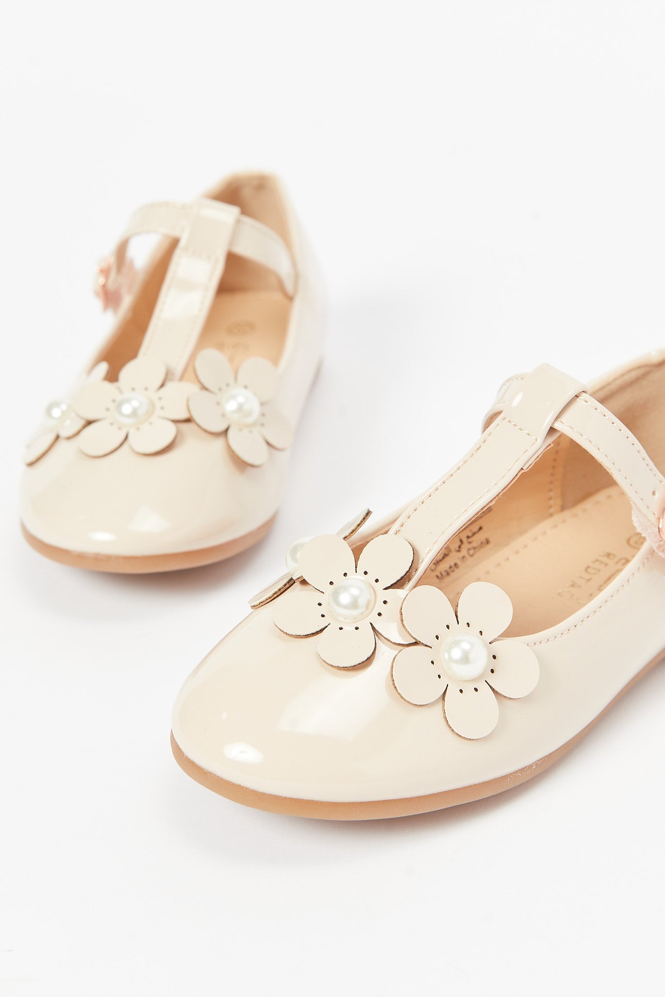 Redtag-Beige-Floral-Ballerina-Category:Shoes,-Colour:Beige,-Deals:New-In,-Filter:Girls-Footwear-(3-to-5-Yrs),-GIR-Shoes,-N/A,-New-In-GIR-FOO,-Non-Sale,-S23B,-Section:Girls-(0-to-14Yrs)-Girls-3 to 5 Years