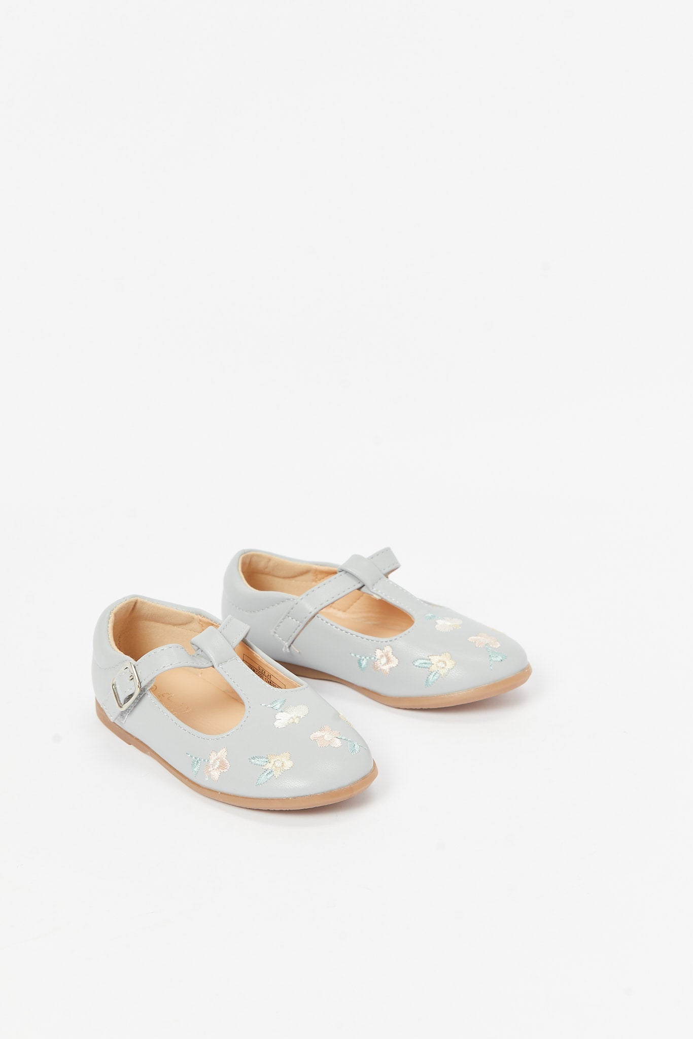 Redtag-Grey-Floral-Ballerina-Category:Shoes,-Colour:Grey,-Deals:New-In,-Filter:Girls-Footwear-(3-to-5-Yrs),-GIR-Shoes,-N/A,-New-In-GIR-FOO,-Non-Sale,-S23B,-Section:Girls-(0-to-14Yrs)-Girls-3 to 5 Years