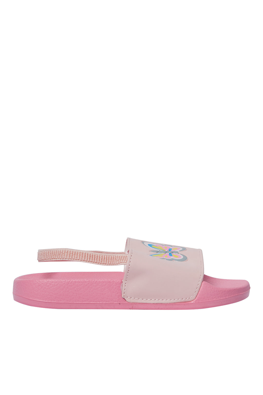 Redtag-Pale-Pink-Butterfly-Slide-Category:Shoes,-CHR,-Colour:Pink,-Deals:New-In,-Filter:Girls-Footwear-(3-to-5-Yrs),-GIR-Flip-Flops,-New-In-GIR-FOO,-Non-Sale,-S23A,-Section:Girls-(0-to-14Yrs)-Girls-3 to 5 Years