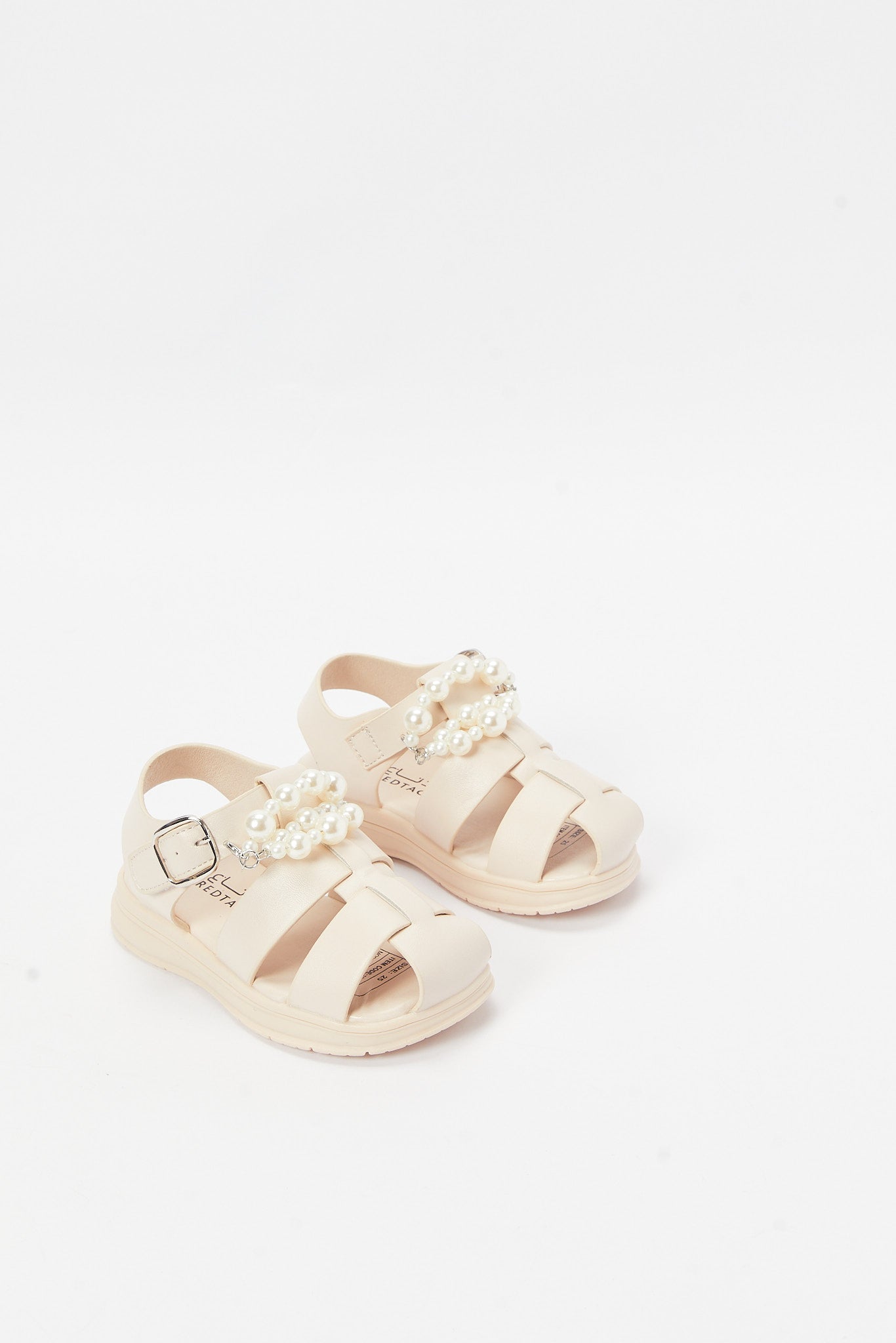 Redtag-Beige-Pearl-Detail-Chunky-Sandal-Category:Shoes,-Colour:Beige,-Deals:New-In,-Filter:Girls-Footwear-(3-to-5-Yrs),-GIR-Sandals,-N/A,-New-In-GIR-FOO,-Non-Sale,-S23B,-Section:Girls-(0-to-14Yrs)-Girls-3 to 5 Years