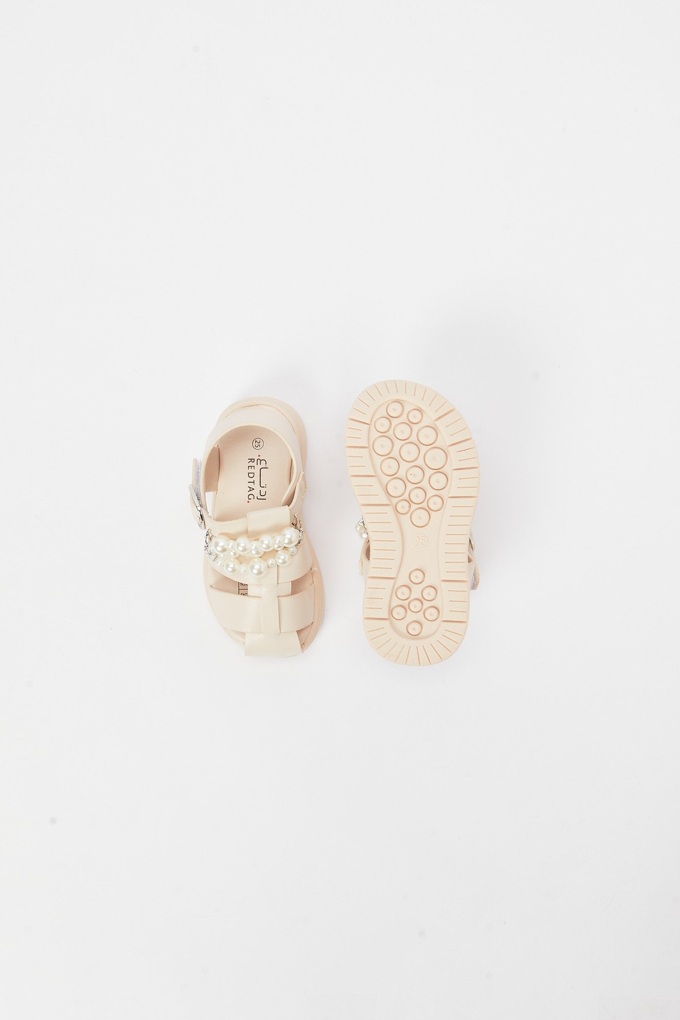 Redtag-Beige-Pearl-Detail-Chunky-Sandal-Category:Shoes,-Colour:Beige,-Deals:New-In,-Filter:Girls-Footwear-(3-to-5-Yrs),-GIR-Sandals,-N/A,-New-In-GIR-FOO,-Non-Sale,-S23B,-Section:Girls-(0-to-14Yrs)-Girls-3 to 5 Years