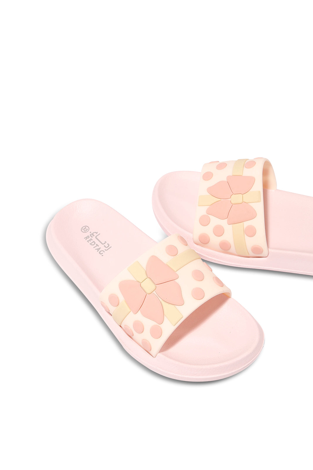 Redtag-Pale-Pink-Bow-Slide-Category:Shoes,-Colour:Pink,-Deals:New-In,-Filter:Girls-Footwear-(5-to-14-Yrs),-GSR-Flip-Flops,-N/A,-New-In-GSR-FOO,-Non-Sale,-S23A,-Section:Girls-(0-to-14Yrs)-Senior-Girls-5 to 14 Years