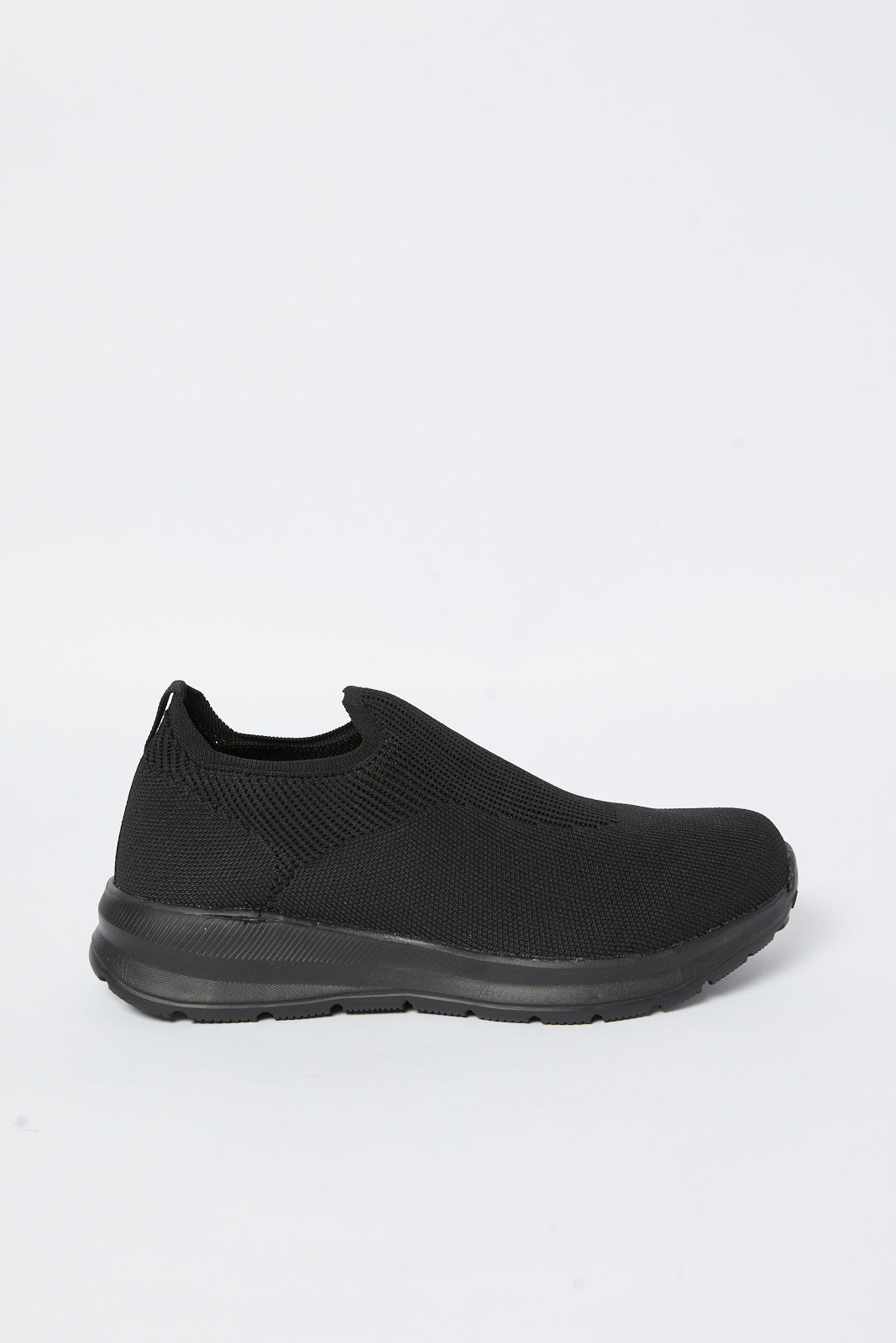 Redtag-Triple-Black-Knit-Slip-On-Category:Shoes,-Colour:Black,-Deals:New-In,-Filter:Men's-Footwear,-Men-Trainers,-N/A,-New-In-Men-FOO,-Non-Sale,-S23B,-Section:Men-Men's-