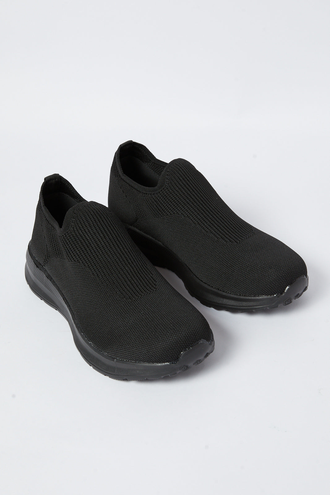 Redtag-Triple-Black-Knit-Slip-On-Category:Shoes,-Colour:Black,-Deals:New-In,-Filter:Men's-Footwear,-Men-Trainers,-N/A,-New-In-Men-FOO,-Non-Sale,-S23B,-Section:Men-Men's-