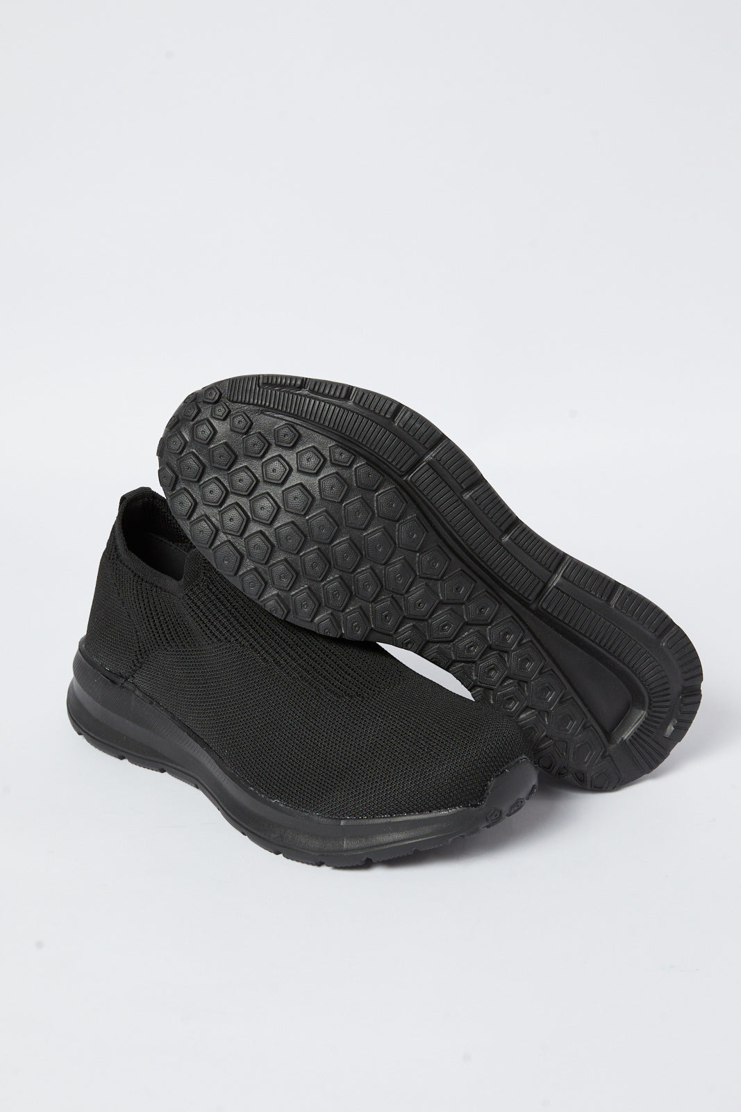 Redtag-Triple-Black-Knit-Slip-On-Category:Shoes,-Colour:Black,-Deals:New-In,-Filter:Men's-Footwear,-Men-Trainers,-N/A,-New-In-Men-FOO,-Non-Sale,-S23B,-Section:Men-Men's-