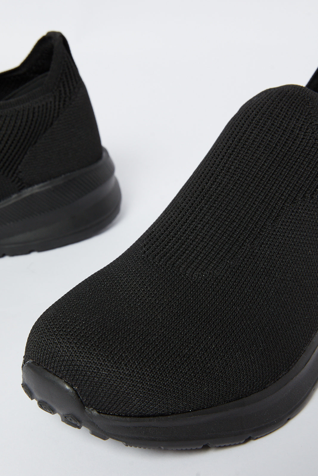 Redtag-Triple-Black-Knit-Slip-On-Category:Shoes,-Colour:Black,-Deals:New-In,-Filter:Men's-Footwear,-Men-Trainers,-N/A,-New-In-Men-FOO,-Non-Sale,-S23B,-Section:Men-Men's-