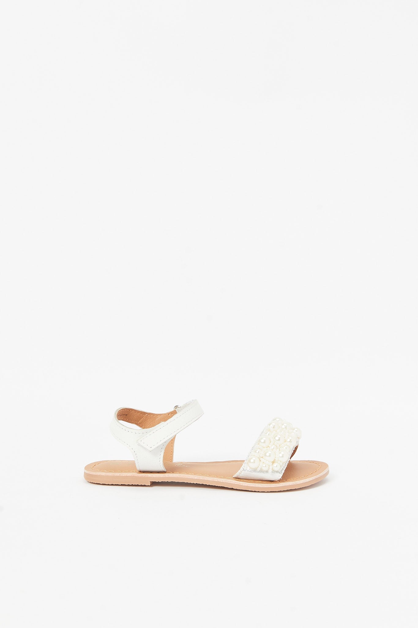 Redtag-White-Pearl-Festive-Look-Leather-Sandal(Repeat)-Category:Shoes,-Colour:White,-Deals:New-In,-Filter:Girls-Footwear-(3-to-5-Yrs),-GIR-Sandals,-New-In-GIR-FOO,-Non-Sale,-RMD,-S23B,-Section:Girls-(0-to-14Yrs)-Girls-3 to 5 Years