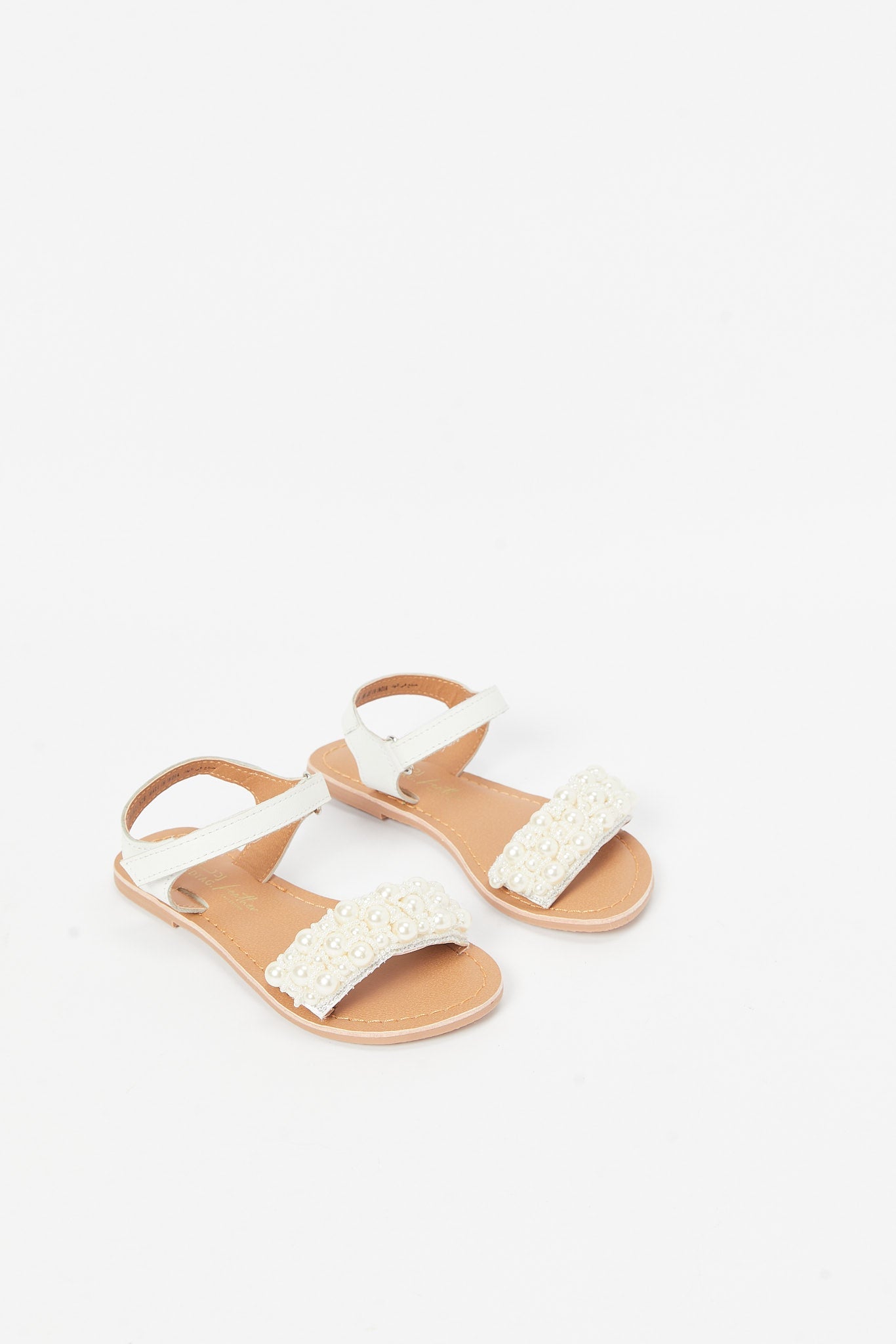 Redtag-White-Pearl-Festive-Look-Leather-Sandal(Repeat)-Category:Shoes,-Colour:White,-Deals:New-In,-Filter:Girls-Footwear-(3-to-5-Yrs),-GIR-Sandals,-New-In-GIR-FOO,-Non-Sale,-RMD,-S23B,-Section:Girls-(0-to-14Yrs)-Girls-3 to 5 Years