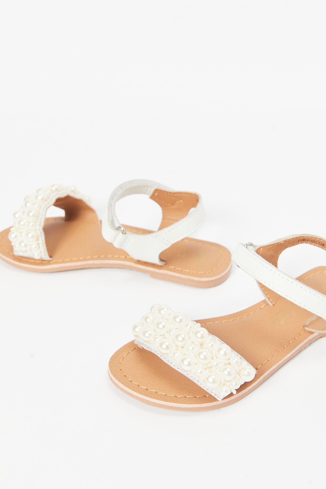 Redtag-White-Pearl-Festive-Look-Leather-Sandal(Repeat)-Category:Shoes,-Colour:White,-Deals:New-In,-Filter:Girls-Footwear-(3-to-5-Yrs),-GIR-Sandals,-New-In-GIR-FOO,-Non-Sale,-RMD,-S23B,-Section:Girls-(0-to-14Yrs)-Girls-3 to 5 Years