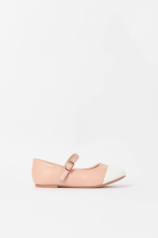 Redtag-Beige-Velcro-Strap-Ballerina-Category:Shoes,-Colour:Beige,-Deals:New-In,-Filter:Girls-Footwear-(3-to-5-Yrs),-GIR-Shoes,-N/A,-New-In-GIR-FOO,-Non-Sale,-S23A,-Section:Girls-(0-to-14Yrs)-Girls-3 to 5 Years