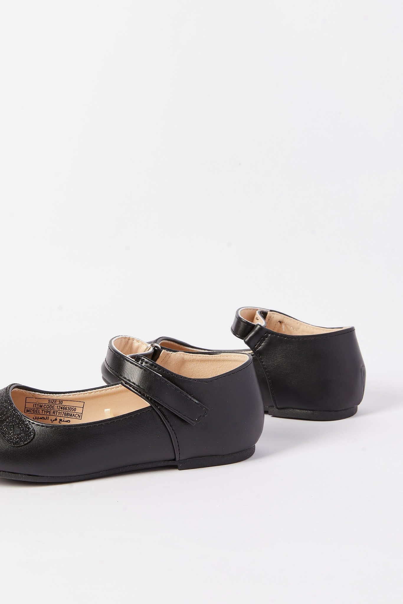 Redtag-Black-Velcro-Strap-Ballerina-Category:Shoes,-Colour:Black,-Deals:New-In,-Filter:Girls-Footwear-(3-to-5-Yrs),-GIR-Shoes,-N/A,-New-In-GIR-FOO,-Non-Sale,-S23A,-Section:Girls-(0-to-14Yrs)-Girls-3 to 5 Years