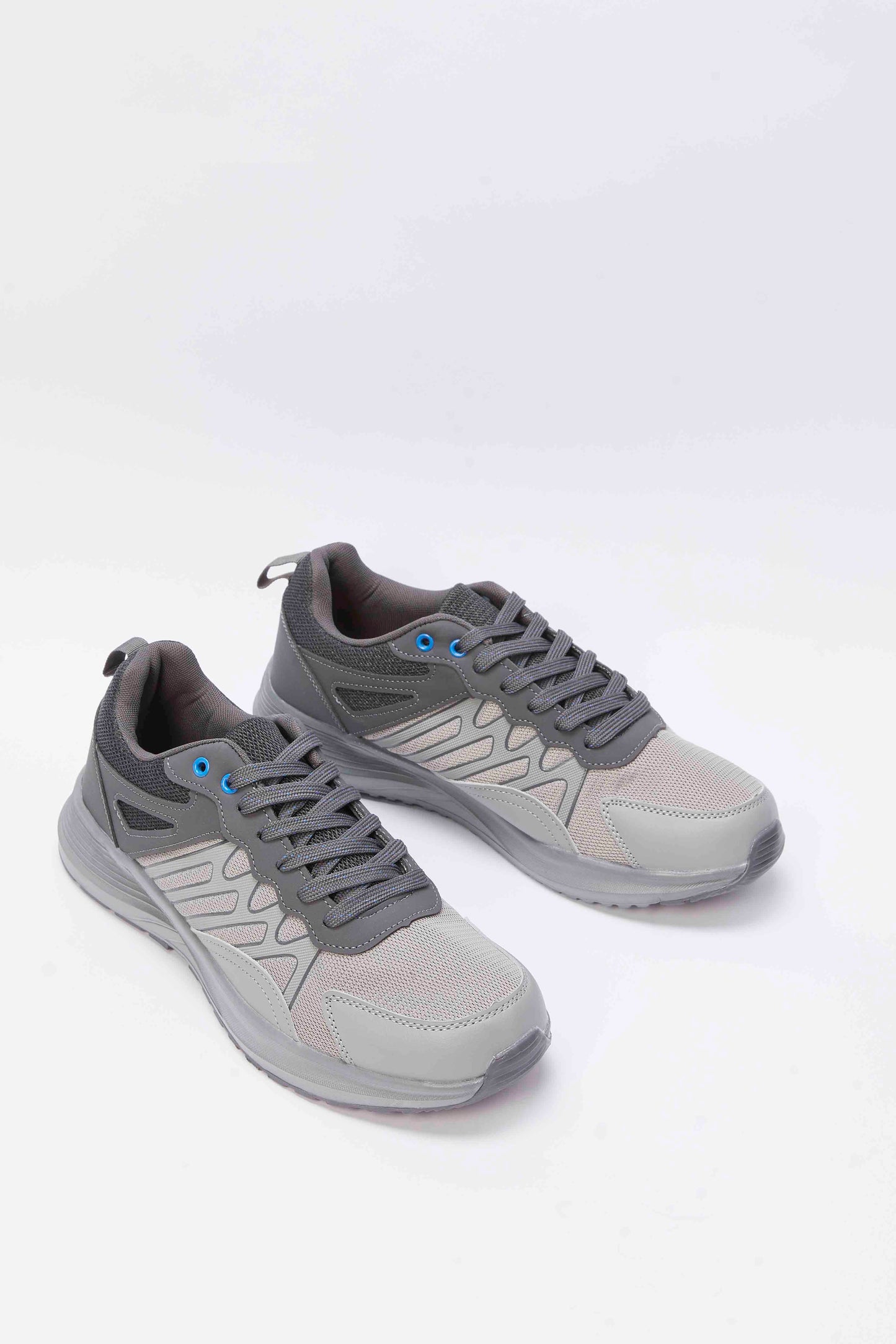 Redtag-Grey-Material-Block-Sneaker-Category:Shoes,-Colour:Charcoal,-Deals:New-In,-Filter:Men's-Footwear,-Men-Trainers,-N/A,-New-In-Men-FOO,-Non-Sale,-S23A,-Section:Men-Men's-