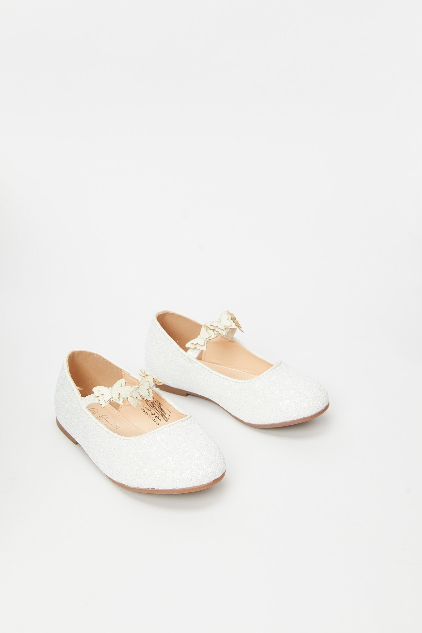 Redtag-White-Butterfly-Trim-Ballerina-Category:Shoes,-CHR,-Colour:White,-Deals:New-In,-Filter:Girls-Footwear-(3-to-5-Yrs),-GIR-Shoes,-H1:FOO,-H2:GIR,-H3:SHO,-H4:CAH,-New-In-GIR-FOO,-Non-Sale,-Promo:,-RMD,-S23B,-Season:S23B,-Section:Girls-(0-to-14Yrs)-Girls-3 to 5 Years