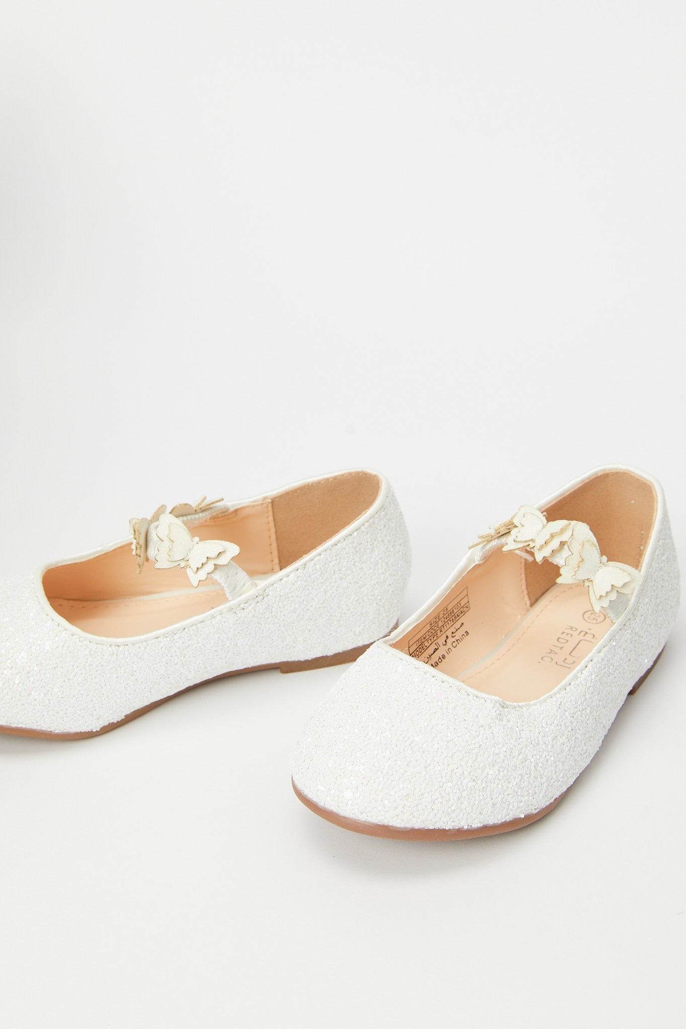 Redtag-White-Butterfly-Trim-Ballerina-Category:Shoes,-CHR,-Colour:White,-Deals:New-In,-Filter:Girls-Footwear-(3-to-5-Yrs),-GIR-Shoes,-H1:FOO,-H2:GIR,-H3:SHO,-H4:CAH,-New-In-GIR-FOO,-Non-Sale,-Promo:,-RMD,-S23B,-Season:S23B,-Section:Girls-(0-to-14Yrs)-Girls-3 to 5 Years