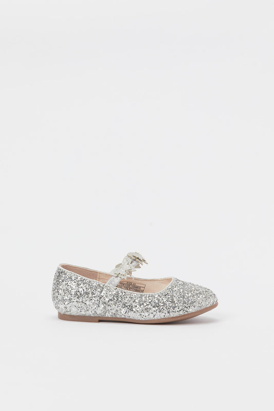 Redtag-Silver-Butterfly-Trim-Ballerina-Category:Shoes,-CHR,-Colour:Silver,-Deals:New-In,-Filter:Girls-Footwear-(3-to-5-Yrs),-GIR-Shoes,-H1:FOO,-H2:GIR,-H3:SHO,-H4:CAH,-New-In-GIR-FOO,-Non-Sale,-Promo:RMD,-S23B,-Season:S23B,-Section:Girls-(0-to-14Yrs)-Girls-3 to 5 Years
