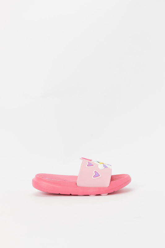 Redtag-Fuchsia-Daisy-Duck-Slide-Category:Shoes,-CHR:CHR,-Colour:Fuchsia,-Deals:New-In,-Filter:Girls-Footwear-(3-to-5-Yrs),-GIR-Flip-Flops,-H1:FOO,-H2:GIR,-H3:SAF,-H4:FLF,-N/A,-New-In-GIR-FOO,-Non-Sale,-S23A,-Season:S23A,-Section:Girls-(0-to-14Yrs)-Girls-3 to 5 Years