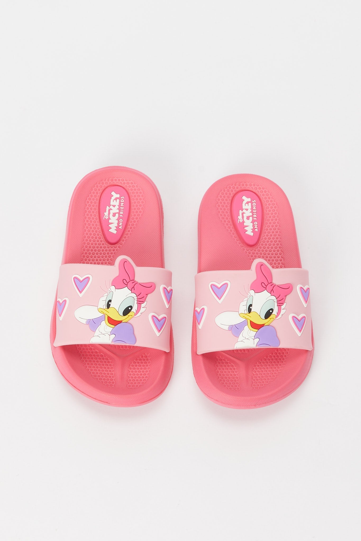 Redtag-Fuchsia-Daisy-Duck-Slide-Category:Shoes,-CHR:CHR,-Colour:Fuchsia,-Deals:New-In,-Filter:Girls-Footwear-(3-to-5-Yrs),-GIR-Flip-Flops,-H1:FOO,-H2:GIR,-H3:SAF,-H4:FLF,-N/A,-New-In-GIR-FOO,-Non-Sale,-S23A,-Season:S23A,-Section:Girls-(0-to-14Yrs)-Girls-3 to 5 Years