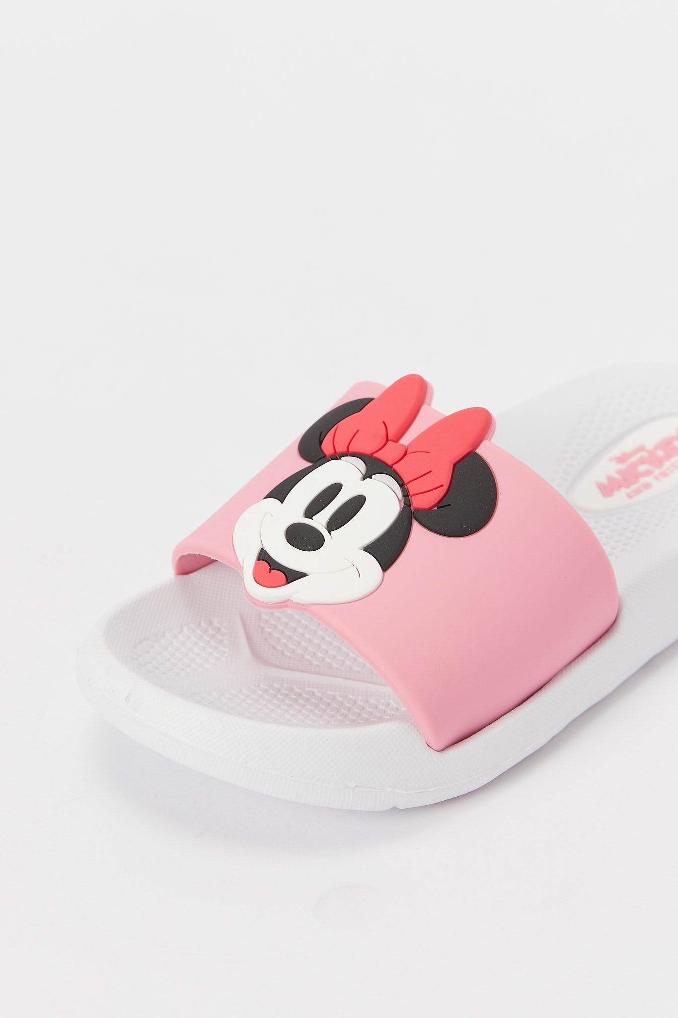 Redtag-White-Minnie-Slide-Category:Shoes,-CHR:CHR,-Colour:White,-Deals:New-In,-Filter:Girls-Footwear-(3-to-5-Yrs),-GIR-Flip-Flops,-H1:FOO,-H2:GIR,-H3:SAF,-H4:FLF,-N/A,-New-In-GIR-FOO,-Non-Sale,-S23A,-Season:S23A,-Section:Girls-(0-to-14Yrs)-Girls-3 to 5 Years