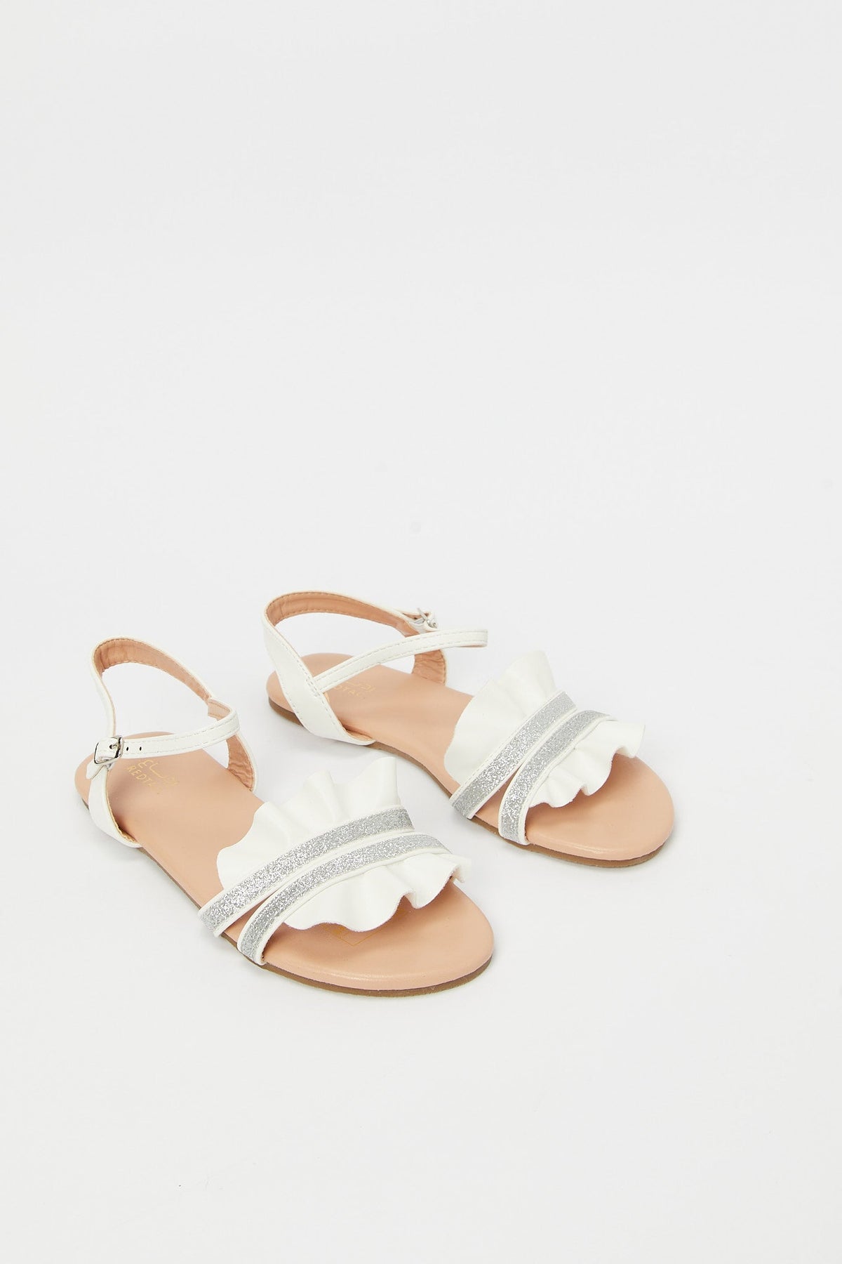Redtag-White-Strap-Sandal-Category:Shoes,-Colour:White,-Deals:New-In,-Filter:Girls-Footwear-(5-to-14-Yrs),-GSR-Sandals,-H1:FOO,-H2:GSR,-H3:SAF,-H4:SAN,-New-In-GSR-FOO,-Non-Sale,-Promo:,-RMD,-S23B,-Season:S23B,-Section:Girls-(0-to-14Yrs)-Senior-Girls-5 to 14 Years