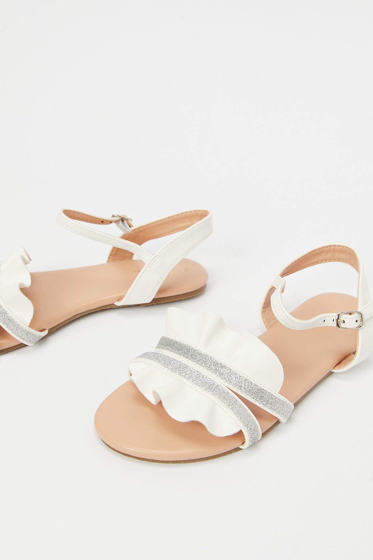 Redtag-White-Strap-Sandal-Category:Shoes,-Colour:White,-Deals:New-In,-Filter:Girls-Footwear-(5-to-14-Yrs),-GSR-Sandals,-H1:FOO,-H2:GSR,-H3:SAF,-H4:SAN,-New-In-GSR-FOO,-Non-Sale,-Promo:,-RMD,-S23B,-Season:S23B,-Section:Girls-(0-to-14Yrs)-Senior-Girls-5 to 14 Years