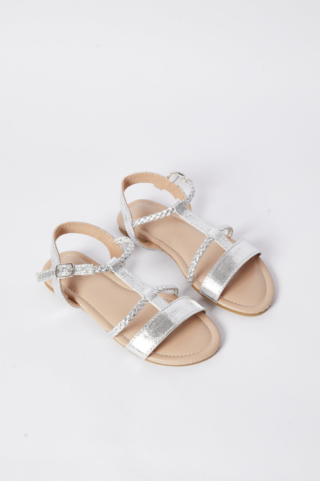 Redtag-Silver-Braided-Strap-Sandal-Category:Shoes,-Colour:Silver,-Deals:New-In,-Filter:Girls-Footwear-(5-to-14-Yrs),-GSR-Sandals,-N/A,-New-In-GSR-FOO,-Non-Sale,-S23C,-Section:Girls-(0-to-14Yrs)-Senior-Girls-5 to 14 Years