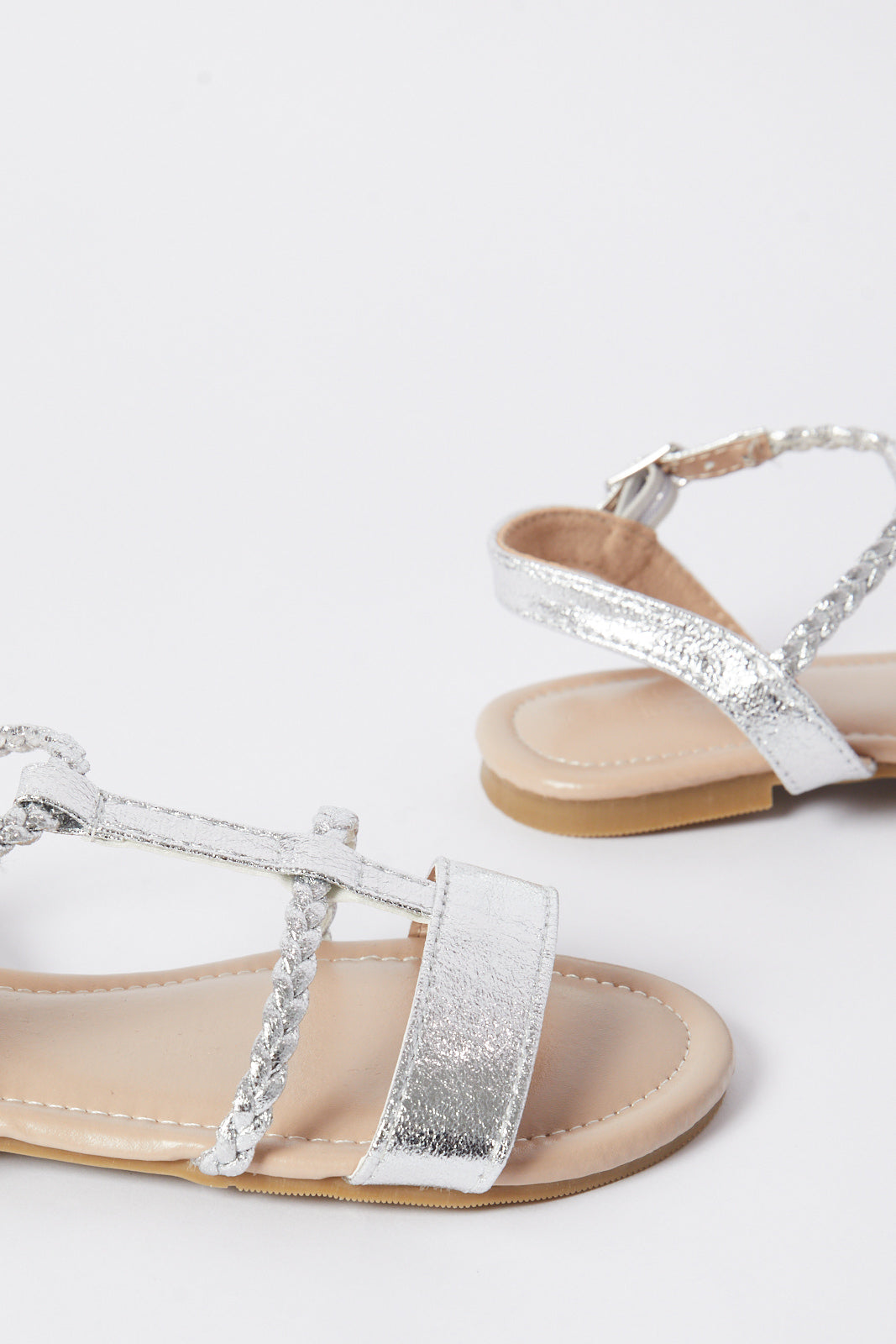 Redtag-Silver-Braided-Strap-Sandal-Category:Shoes,-Colour:Silver,-Deals:New-In,-Filter:Girls-Footwear-(5-to-14-Yrs),-GSR-Sandals,-N/A,-New-In-GSR-FOO,-Non-Sale,-S23C,-Section:Girls-(0-to-14Yrs)-Senior-Girls-5 to 14 Years
