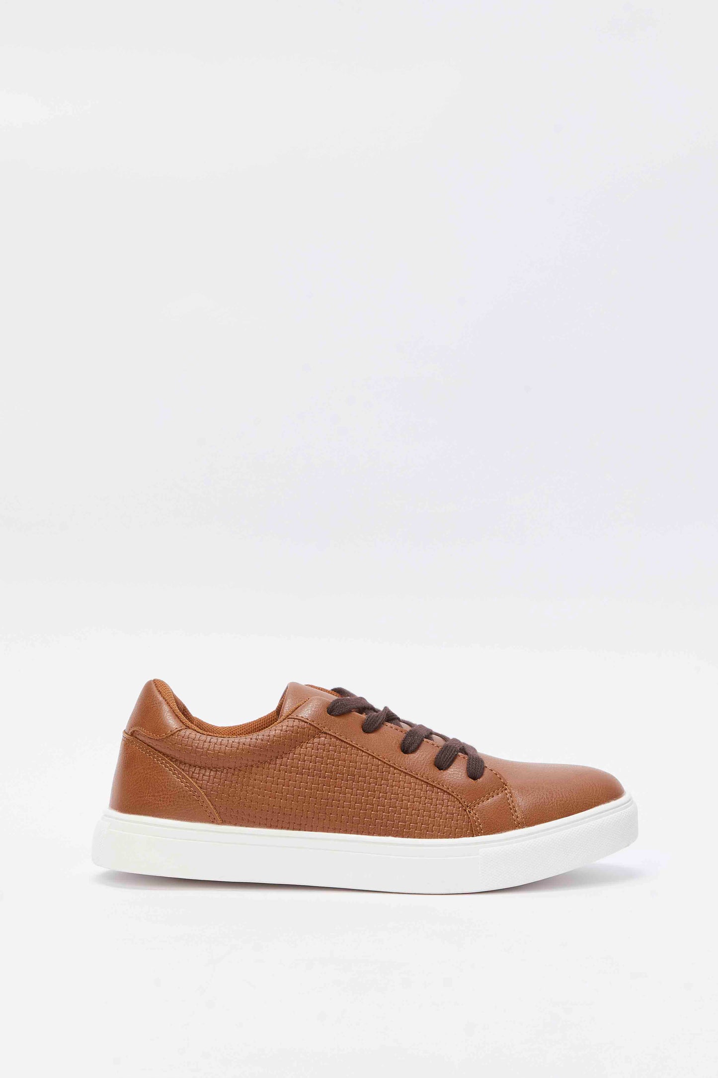Redtag-Tan-Textured-Lace-Up-Sneaker-BSR-Shoes,-Category:Shoes,-Colour:Tan,-Deals:New-In,-Filter:Boys-Footwear-(5-to-14-Yrs),-New-In-BSR-FOO,-Non-Sale,-RMD,-S23A,-Section:Boys-(0-to-14Yrs)-Senior-Boys-5 to 14 Years