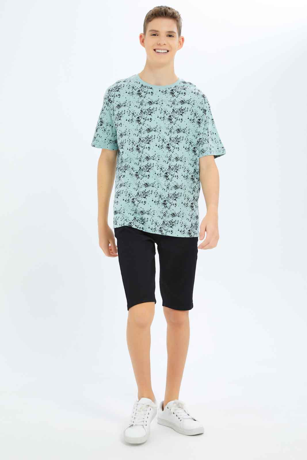 Redtag-Boys-Mint-Splatter-Print-Oversize-Tee-BSR-T-Shirts,-Category:T-Shirts,-Colour:Mint,-Deals:New-In,-Dept:Boys,-Filter:Senior-Boys-(8-to-14-Yrs),-New-In-BSR-APL,-Non-Sale,-S23B,-Section:Boys-(0-to-14Yrs),-VLM-Senior-Boys-9 to 14 Years