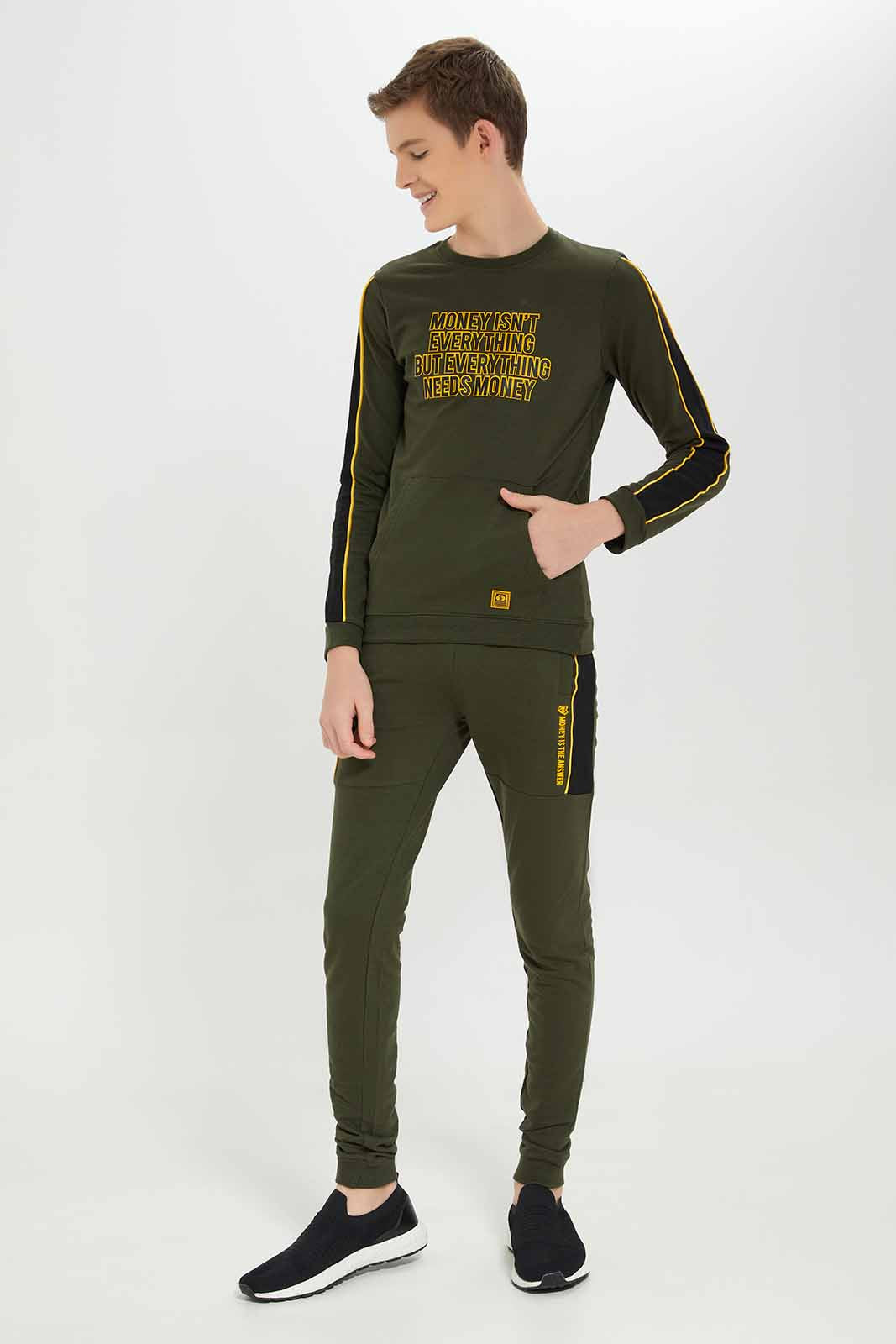 Redtag-Boys-Olive-Everything-Needs-Money-Jogsuit-BSR-Jog-Sets,-Category:Jog-Sets,-Colour:Olive,-Deals:New-In,-Dept:Boys,-Filter:Senior-Boys-(8-to-14-Yrs),-New-In-BSR-APL,-Non-Sale,-S23A,-Section:Boys-(0-to-14Yrs)-Senior-Boys-9 to 14 Years