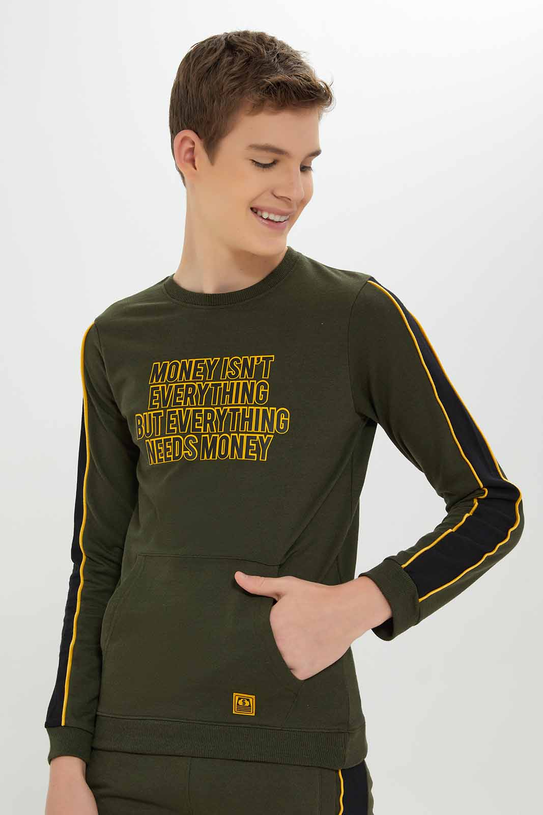 Redtag-Boys-Olive-Everything-Needs-Money-Jogsuit-BSR-Jog-Sets,-Category:Jog-Sets,-Colour:Olive,-Deals:New-In,-Dept:Boys,-Filter:Senior-Boys-(8-to-14-Yrs),-New-In-BSR-APL,-Non-Sale,-S23A,-Section:Boys-(0-to-14Yrs)-Senior-Boys-9 to 14 Years