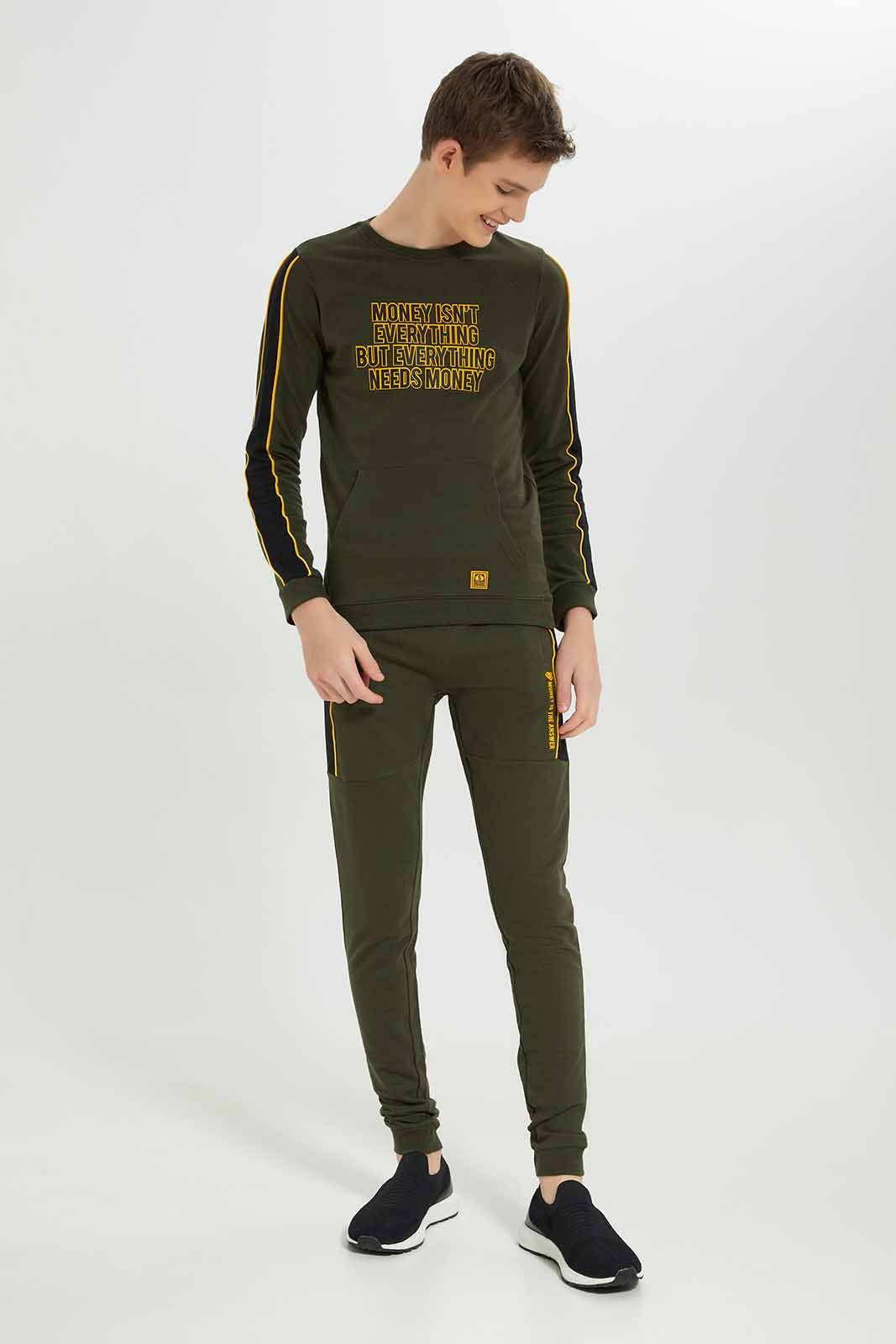 Redtag-Boys-Olive-Everything-Needs-Money-Jogsuit-BSR-Jog-Sets,-Category:Jog-Sets,-Colour:Olive,-Deals:New-In,-Dept:Boys,-Filter:Senior-Boys-(8-to-14-Yrs),-New-In-BSR-APL,-Non-Sale,-S23A,-Section:Boys-(0-to-14Yrs)-Senior-Boys-9 to 14 Years