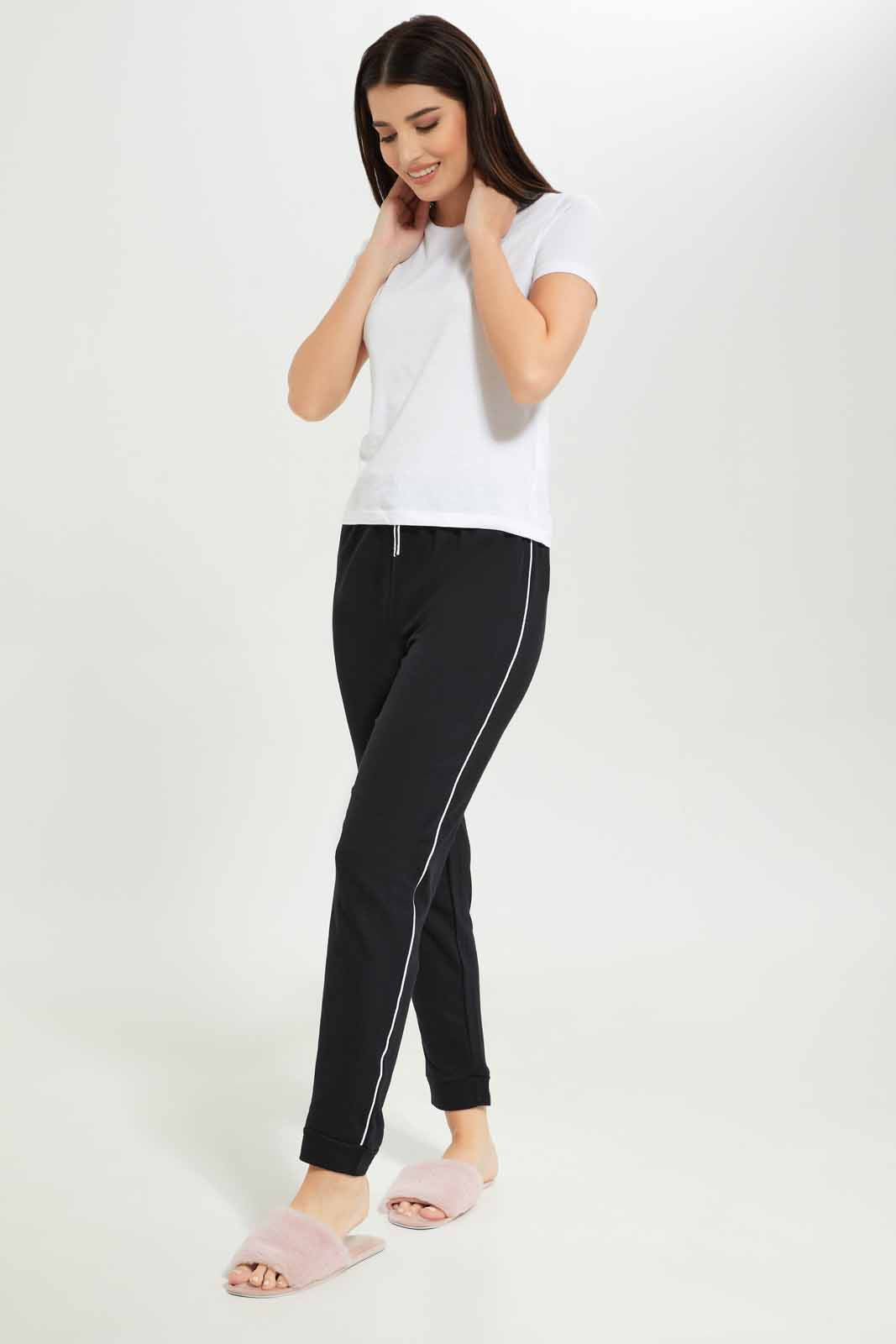 Redtag-Women-Black-Color-Solid-Table-Pajama-Bottom-Category:Pyjama-Bottoms,-Colour:Black,-Deals:New-In,-Dept:Ladieswear,-Filter:Women's-Clothing,-New-In-Women-APL,-Non-Sale,-S23A,-Section:Women,-TBL,-Women-Pyjama-Bottoms--